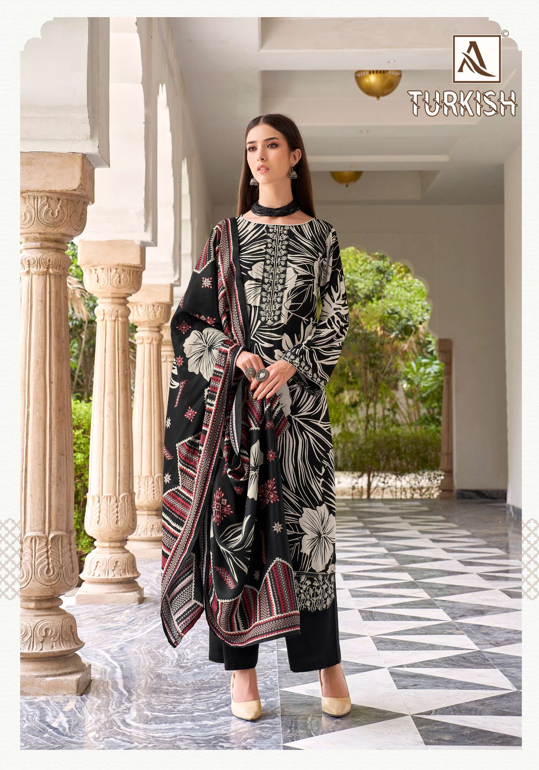 ALOK SUITS TURKISH VISCOSE FANCY EMBROIDERY WORK SUIT