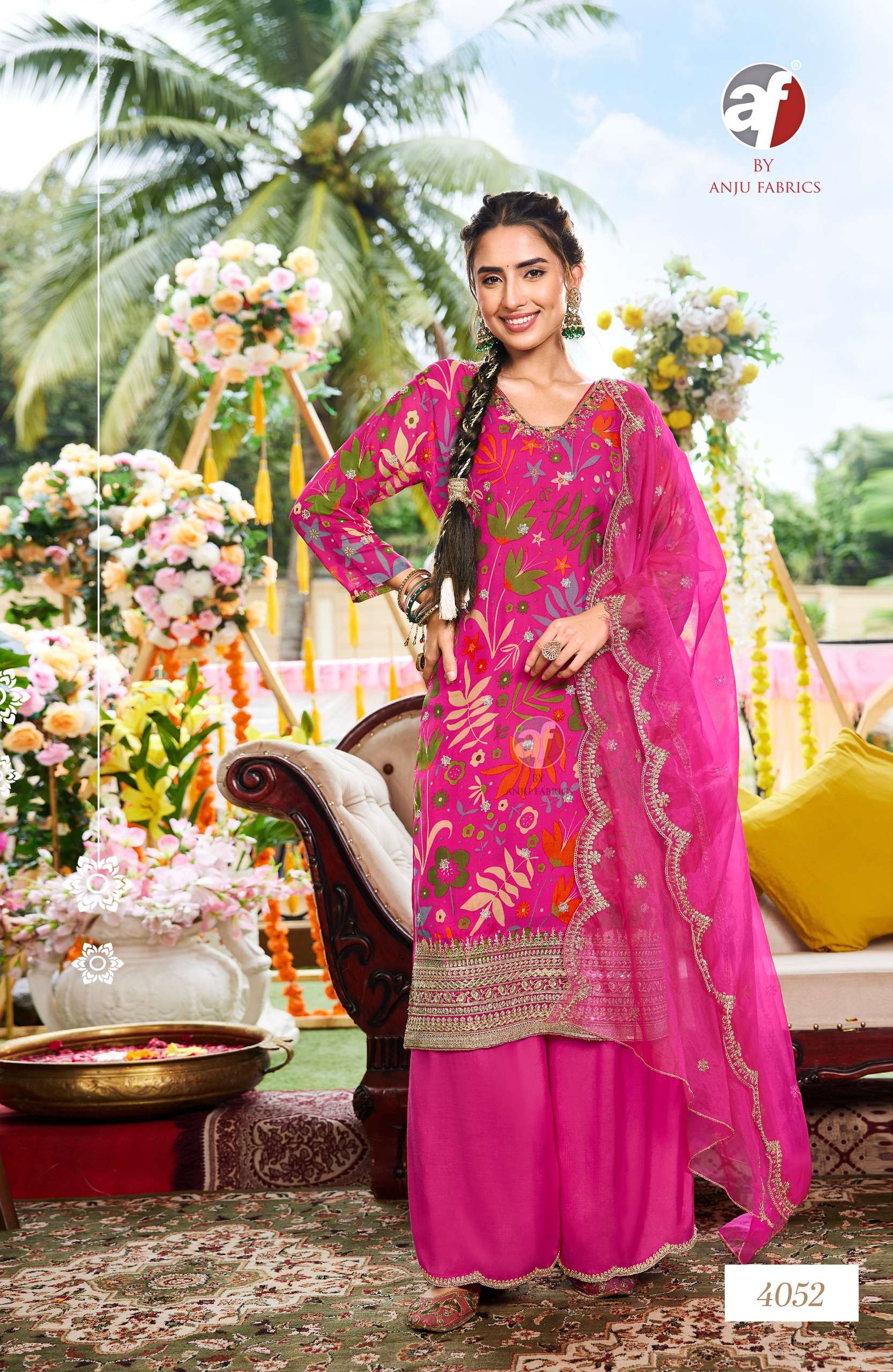 ANJU FABRICS NAZAR VOL 7 ORGANZA HEAVY DESIGNER PARTY WEAR LADIES SUIT