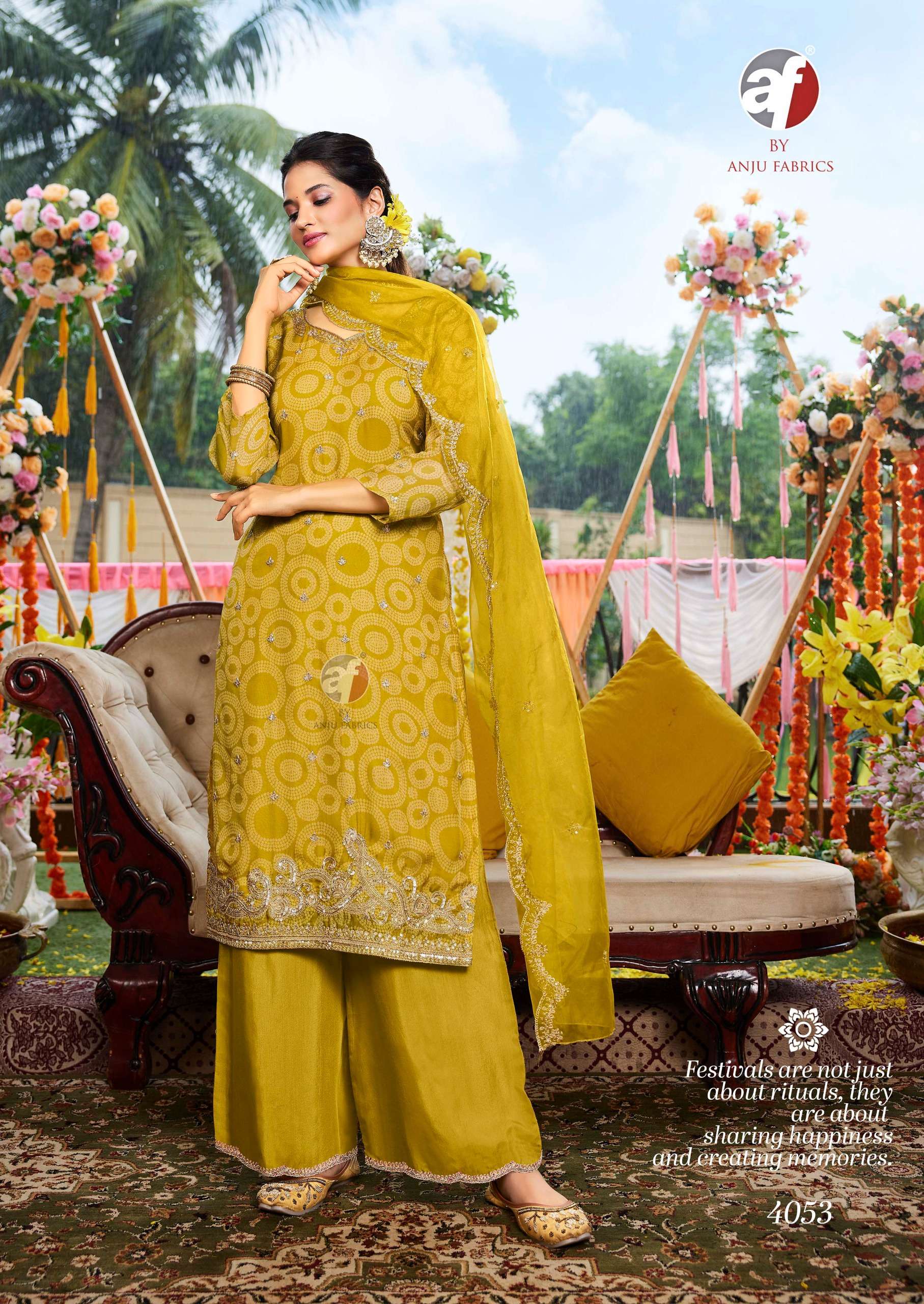 ANJU FABRICS NAZAR VOL 7 ORGANZA HEAVY DESIGNER PARTY WEAR LADIES SUIT