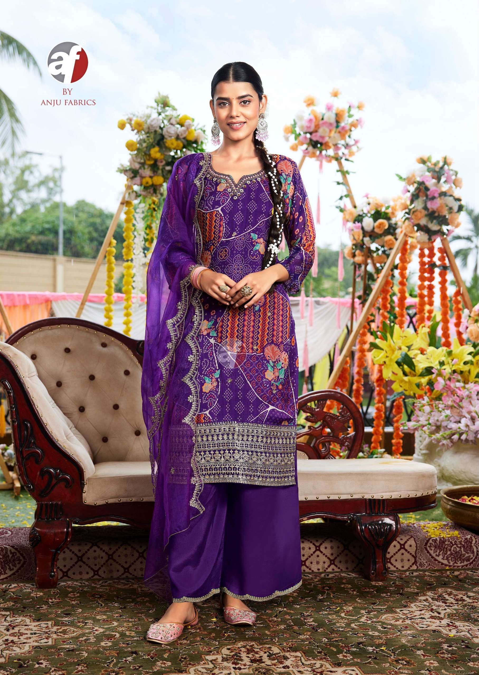 ANJU FABRICS NAZAR VOL 7 ORGANZA HEAVY DESIGNER PARTY WEAR LADIES SUIT