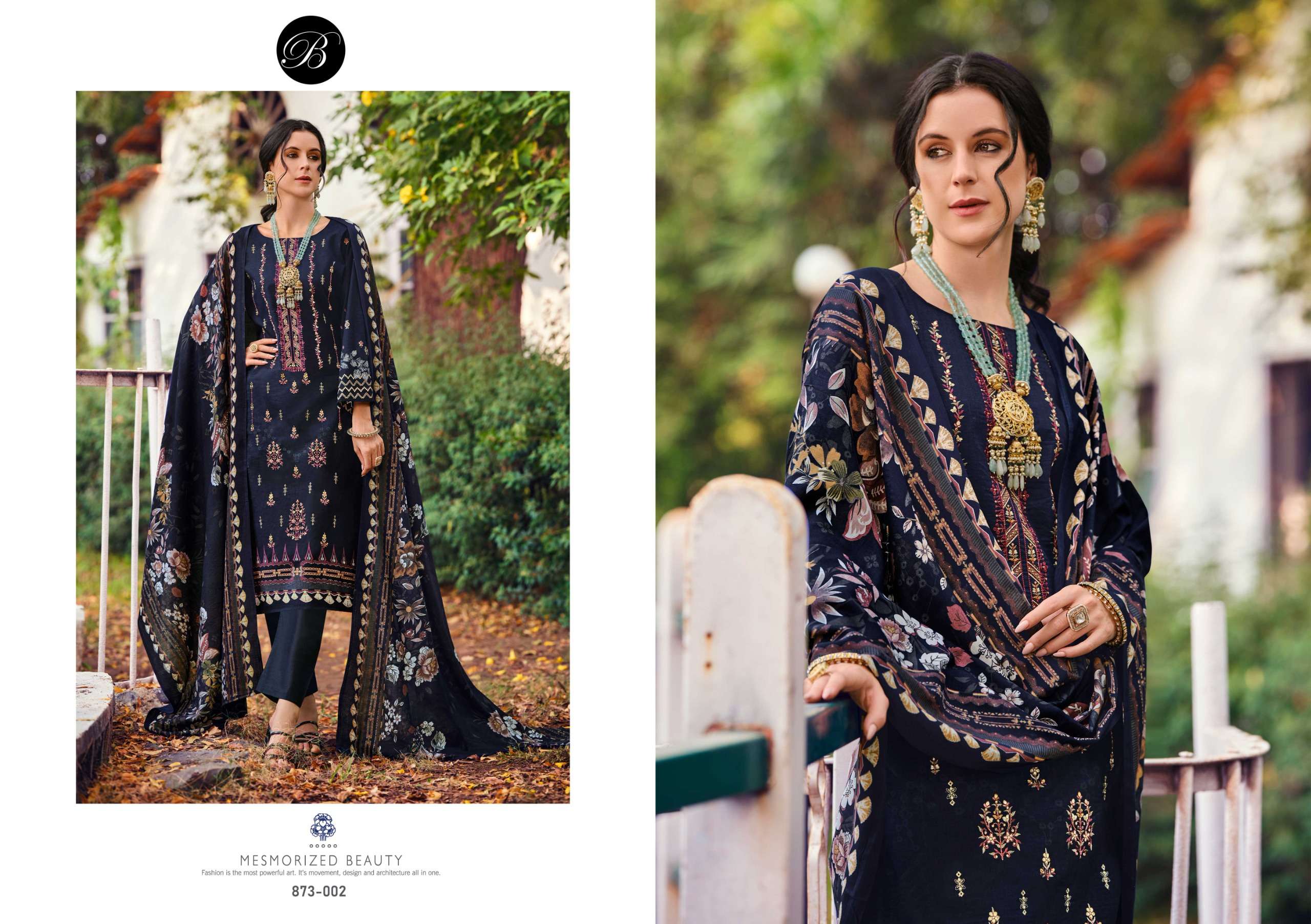 BELLIZA DESIGNER STUDIO CHEVRON VOL 4 COTTON DIGITAL PRINTS WITH FANCY WORK SUIT
