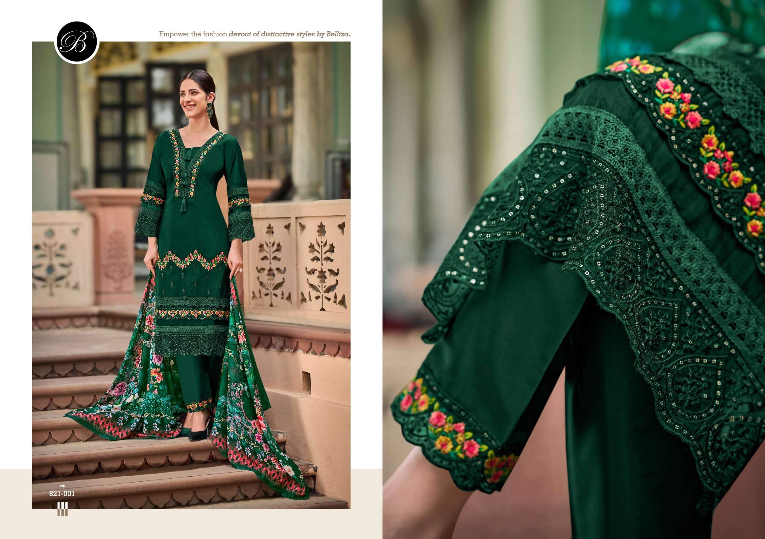 BELLIZA DESIGNER STUDIO HAZEL SILK WITH FANCY EMBROIDERY WORK SUIT
