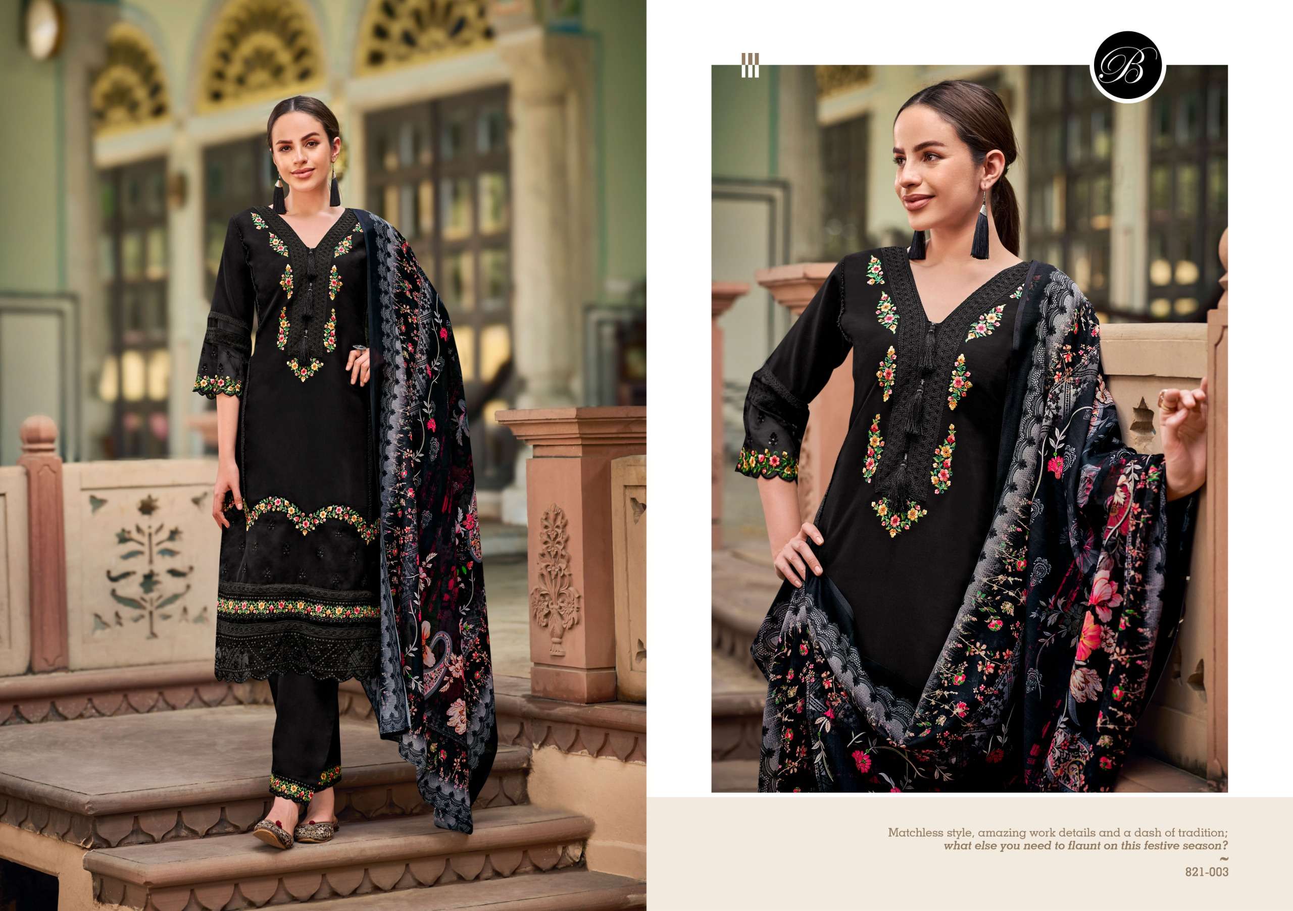 BELLIZA DESIGNER STUDIO HAZEL SILK WITH FANCY EMBROIDERY WORK SUIT