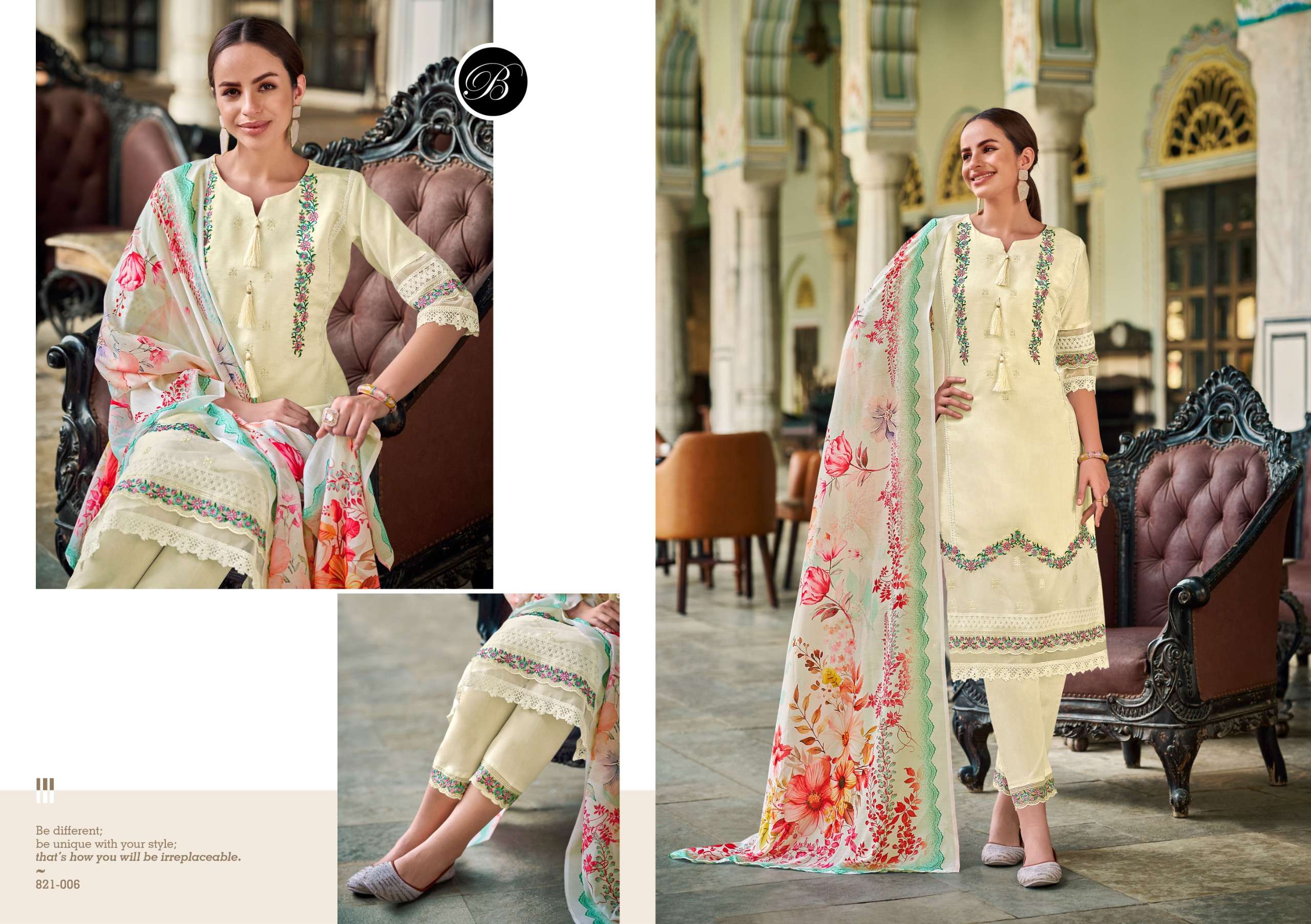 BELLIZA DESIGNER STUDIO HAZEL SILK WITH FANCY EMBROIDERY WORK SUIT