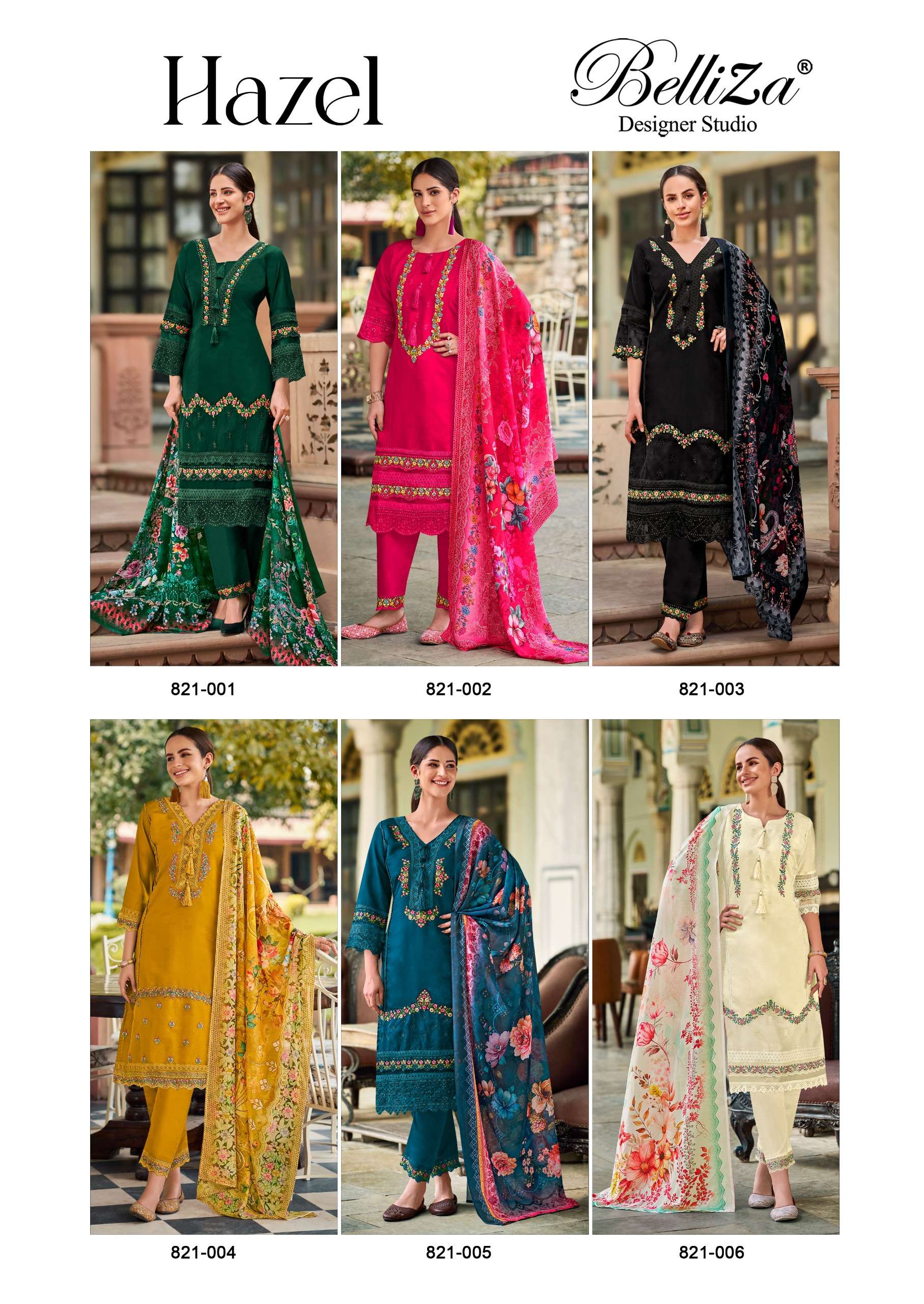 BELLIZA DESIGNER STUDIO HAZEL SILK WITH FANCY EMBROIDERY WORK SUIT