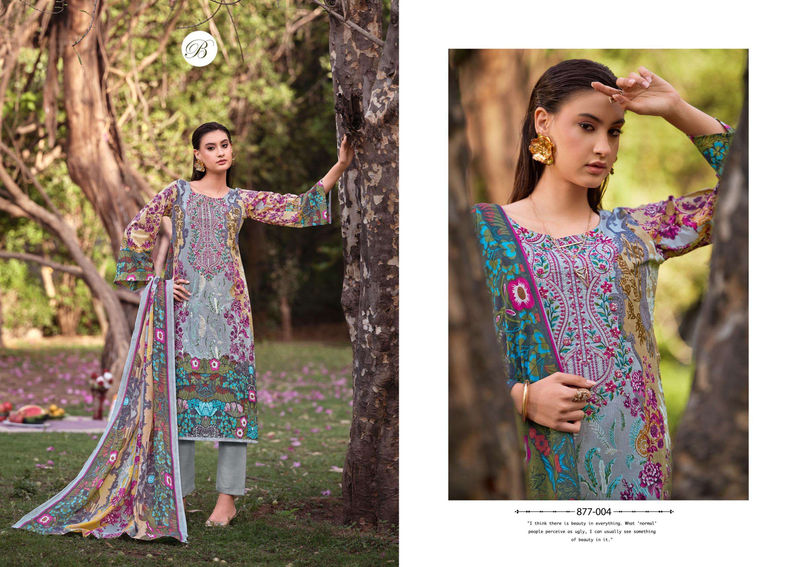 BELLIZA DESIGNER STUDIO NAIRA VOL 114 COTTON DIGITAL PRINTS WITH FANCY WORK SUIT