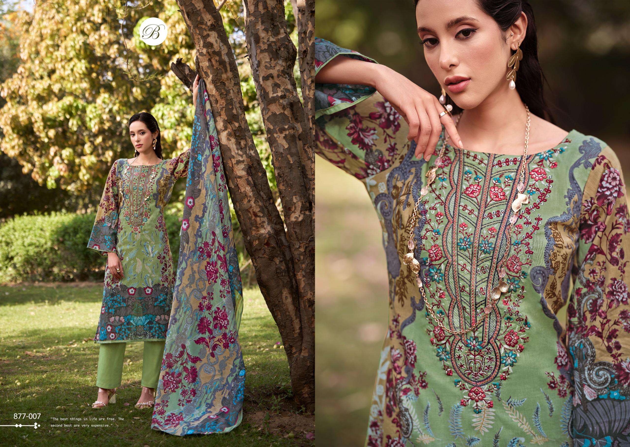 BELLIZA DESIGNER STUDIO NAIRA VOL 114 COTTON DIGITAL PRINTS WITH FANCY WORK SUIT