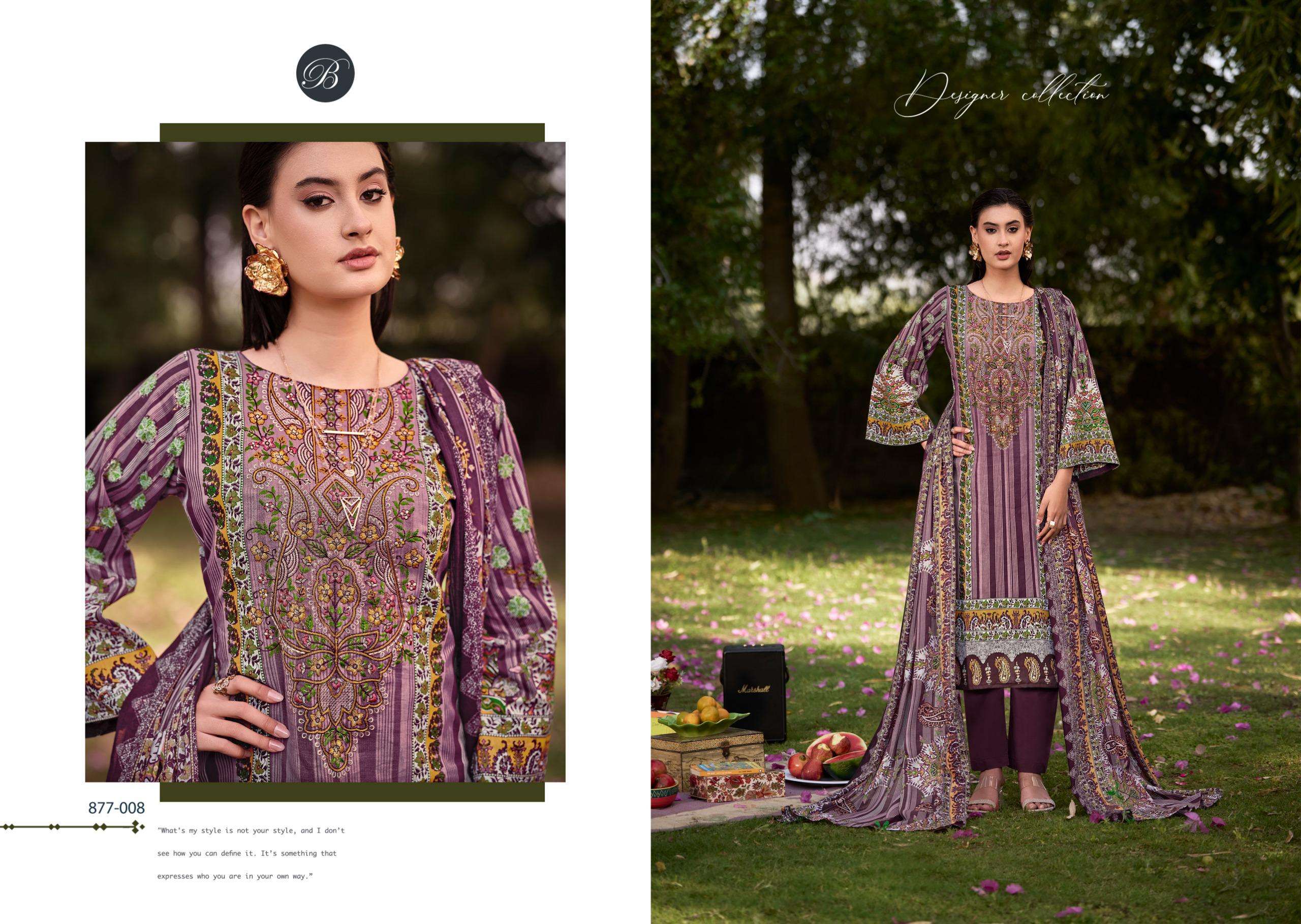 BELLIZA DESIGNER STUDIO NAIRA VOL 114 COTTON DIGITAL PRINTS WITH FANCY WORK SUIT