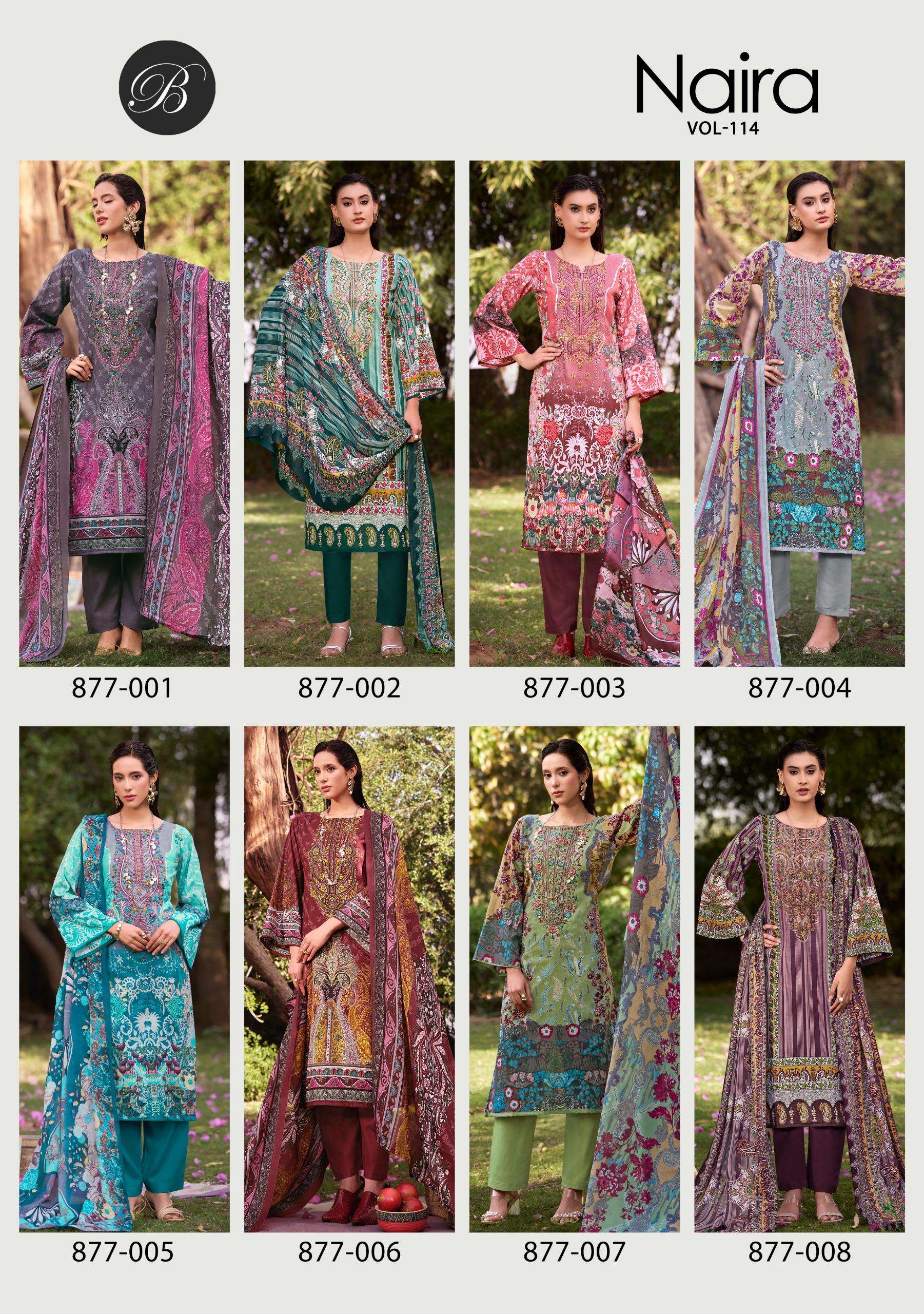 BELLIZA DESIGNER STUDIO NAIRA VOL 114 COTTON DIGITAL PRINTS WITH FANCY WORK SUIT