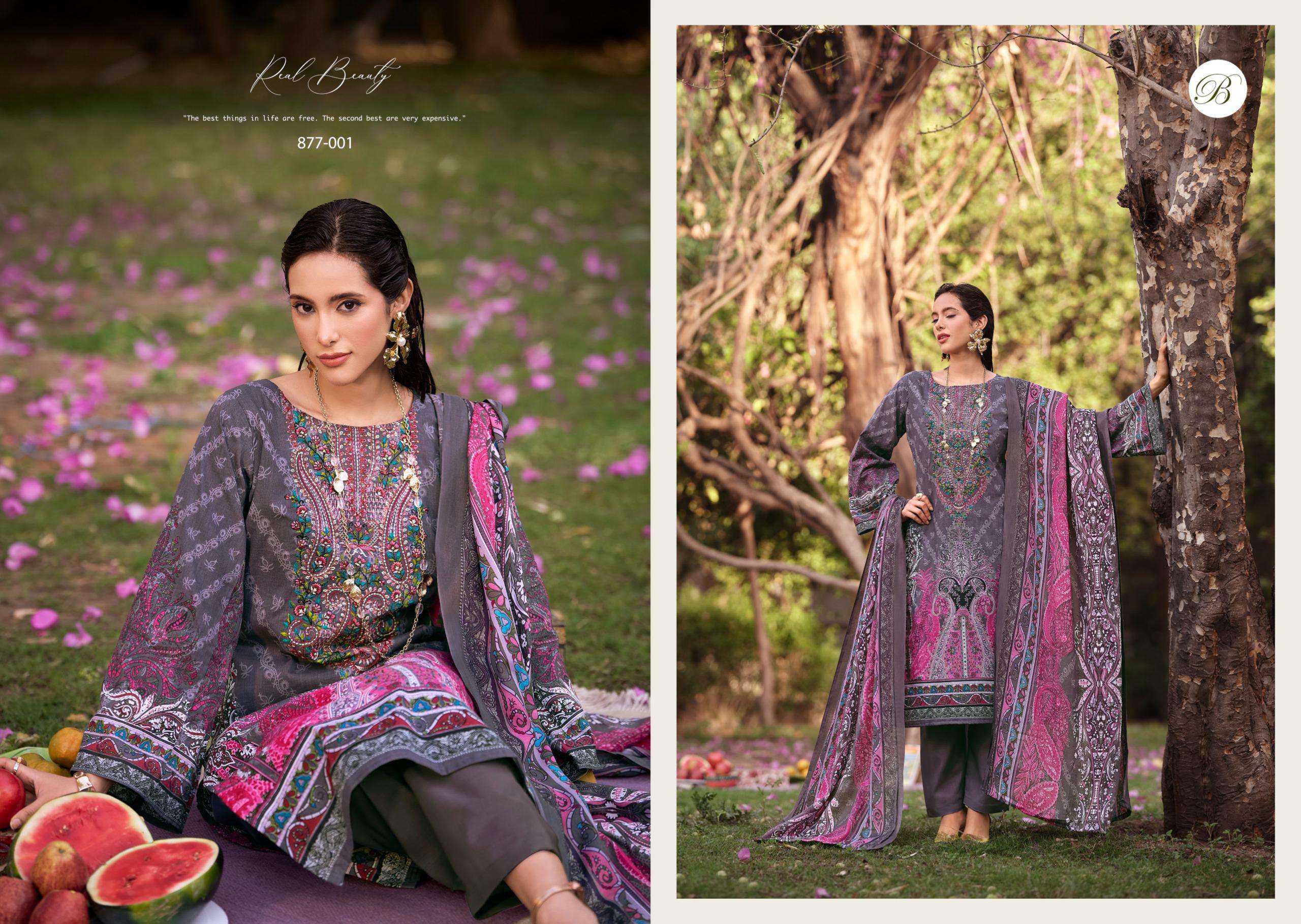 BELLIZA DESIGNER STUDIO NAIRA VOL 114 COTTON DIGITAL PRINTS WITH FANCY WORK SUIT