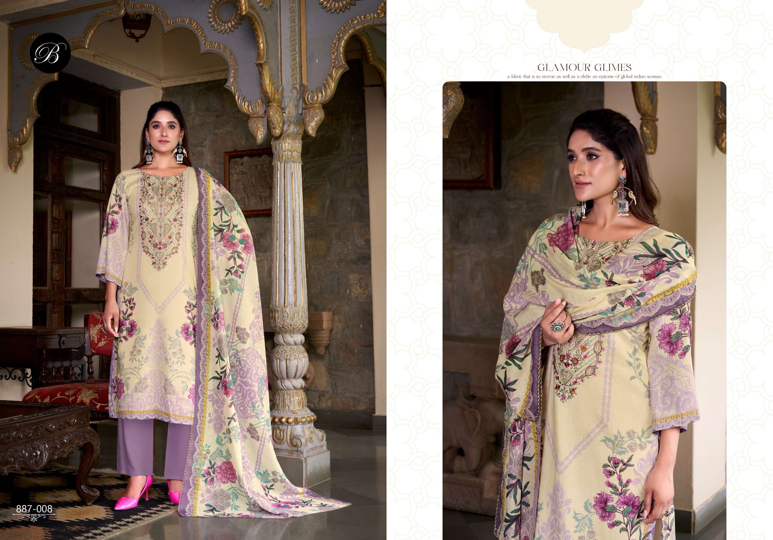 BELLIZA DESIGNER STUDIO SAIYAARA COTTON DIGITAL PRINTS WITH FANCY WORK SUIT