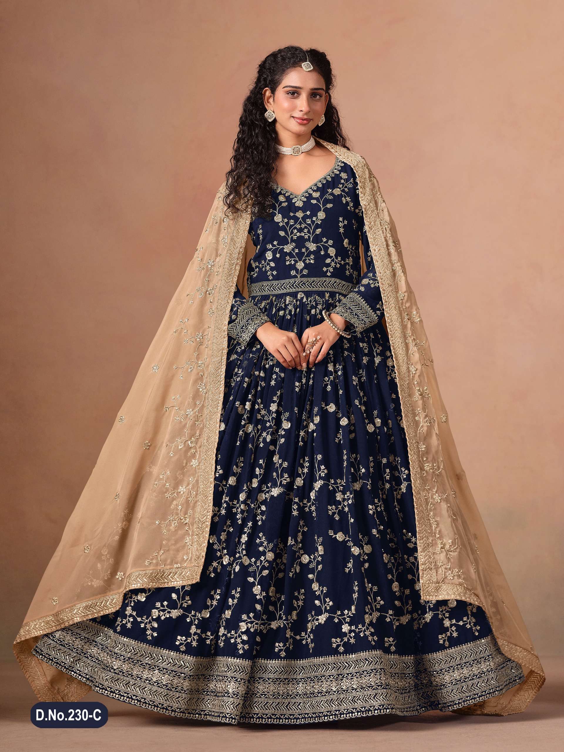DANI CREATION AANAYA VOL 230 GEORGETTE HEAVY DESIGNER PARTY WEAR GOWN DRESS 