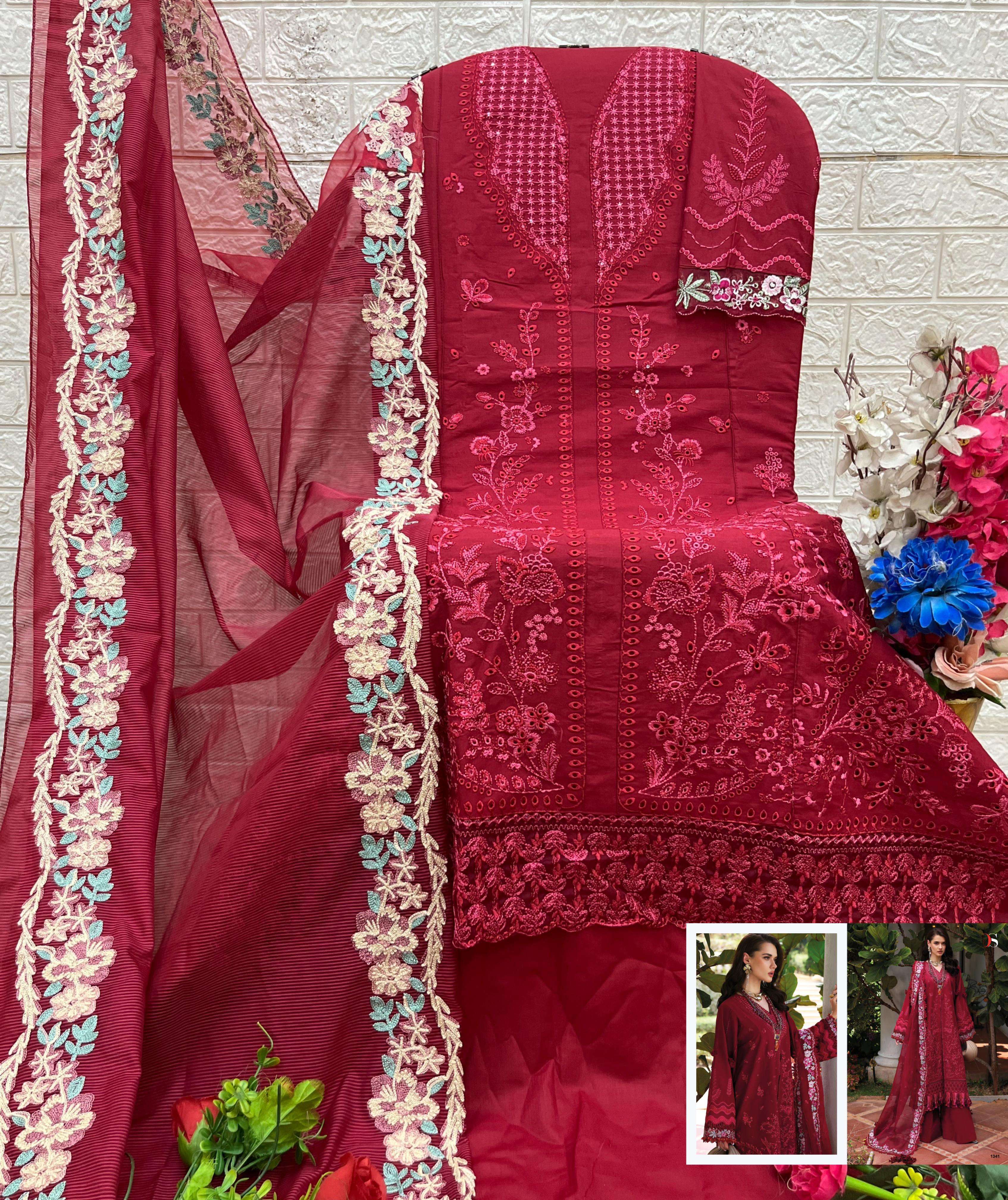 DEEPSY SUITS ADAN INLAY PREMIUM 25 COTTON HEAVY EMBROIDERY DESIGNER SUIT