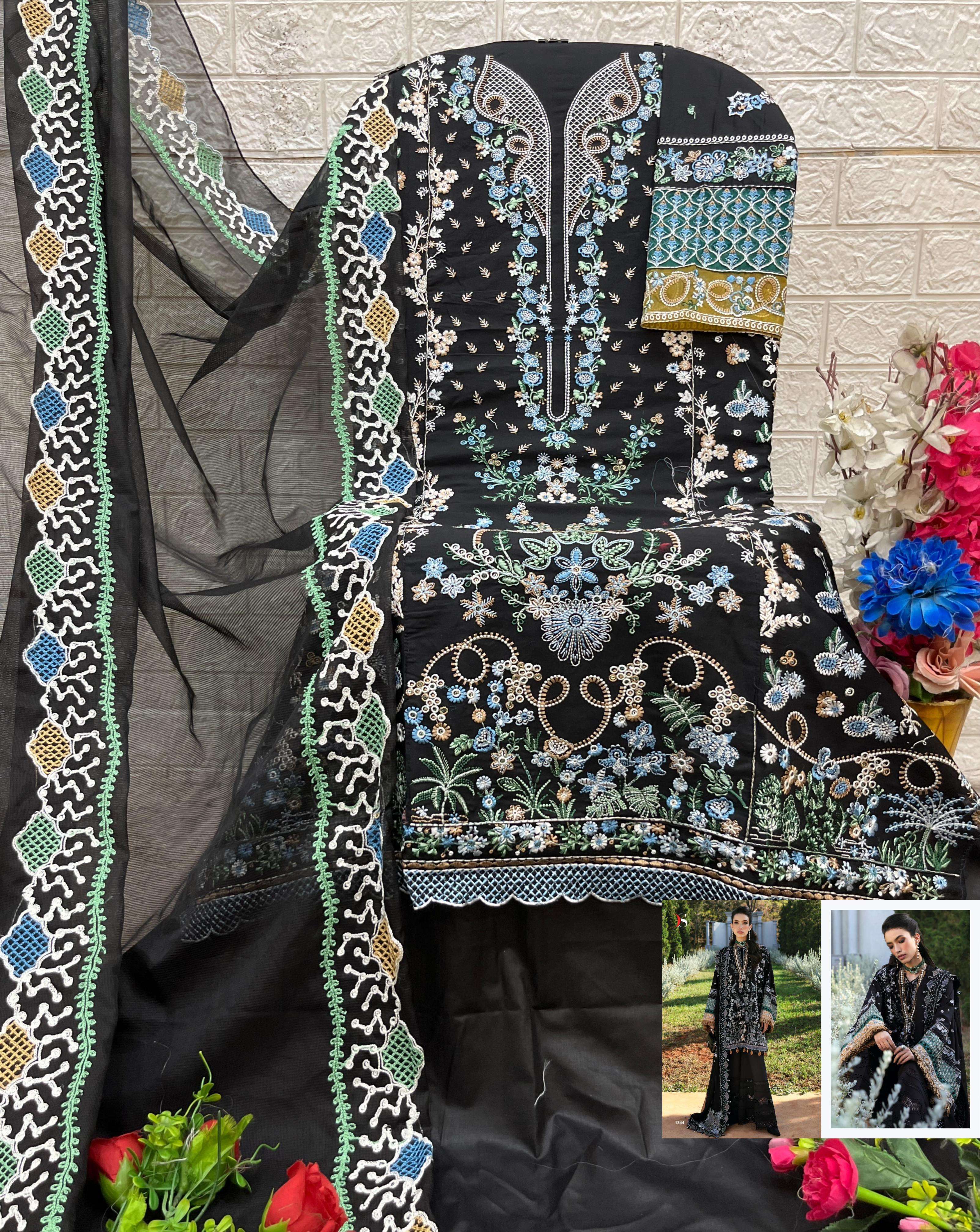 DEEPSY SUITS ADAN INLAY PREMIUM 25 COTTON HEAVY EMBROIDERY DESIGNER SUIT