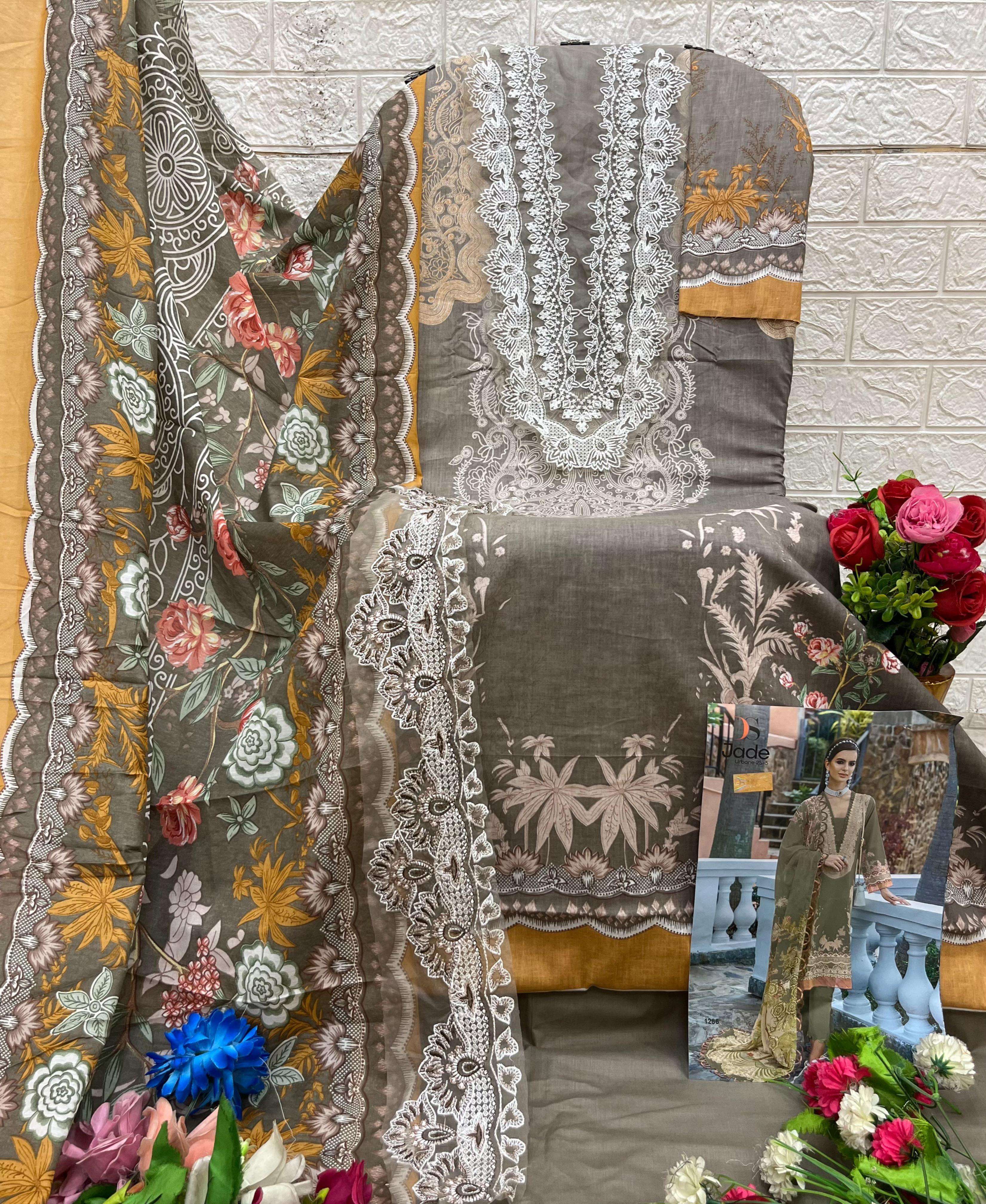 DEEPSY SUITS JADE URBAN LAWN 25 VOL 5 COTTON EMBROIDERY WORK SALWAR KAMEEZ 