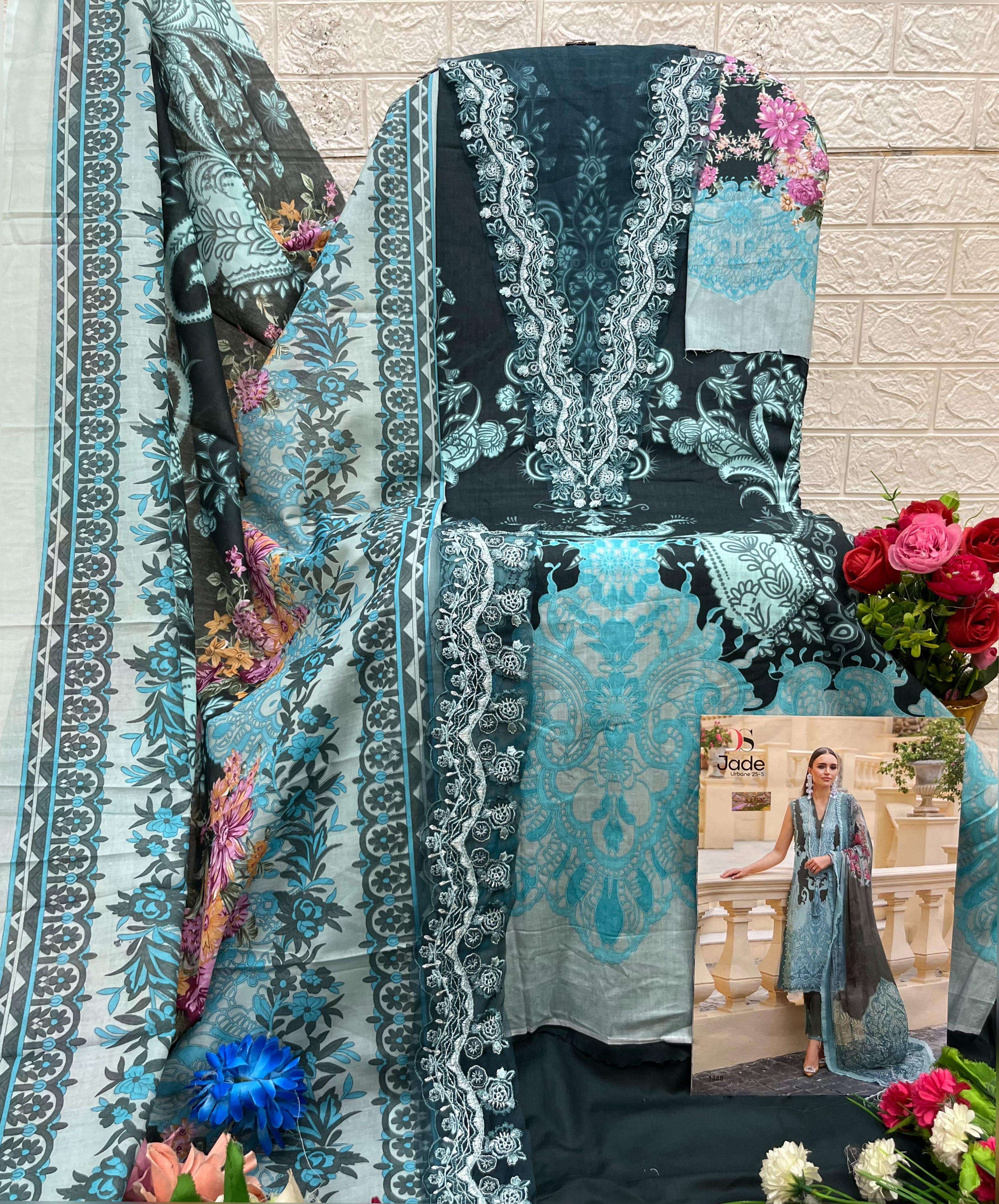 DEEPSY SUITS JADE URBAN LAWN 25 VOL 5 COTTON EMBROIDERY WORK SALWAR KAMEEZ 
