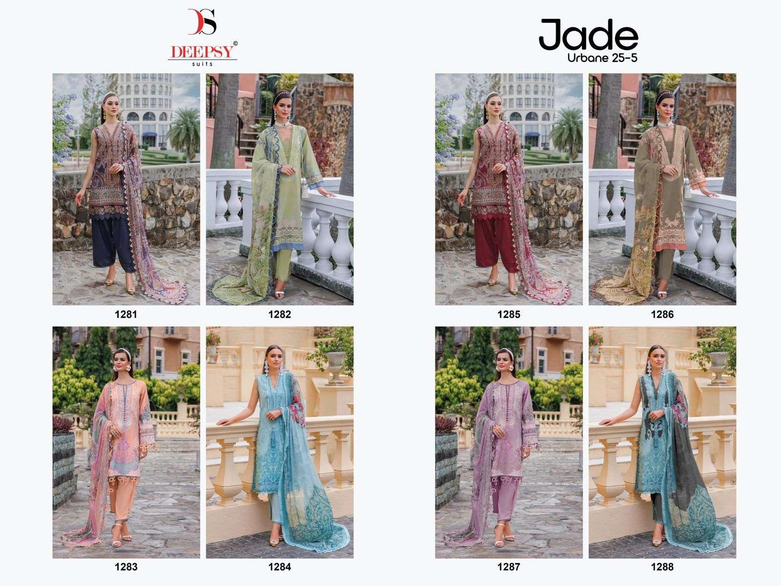 DEEPSY SUITS JADE URBAN LAWN 25 VOL 5 COTTON EMBROIDERY WORK SALWAR KAMEEZ 