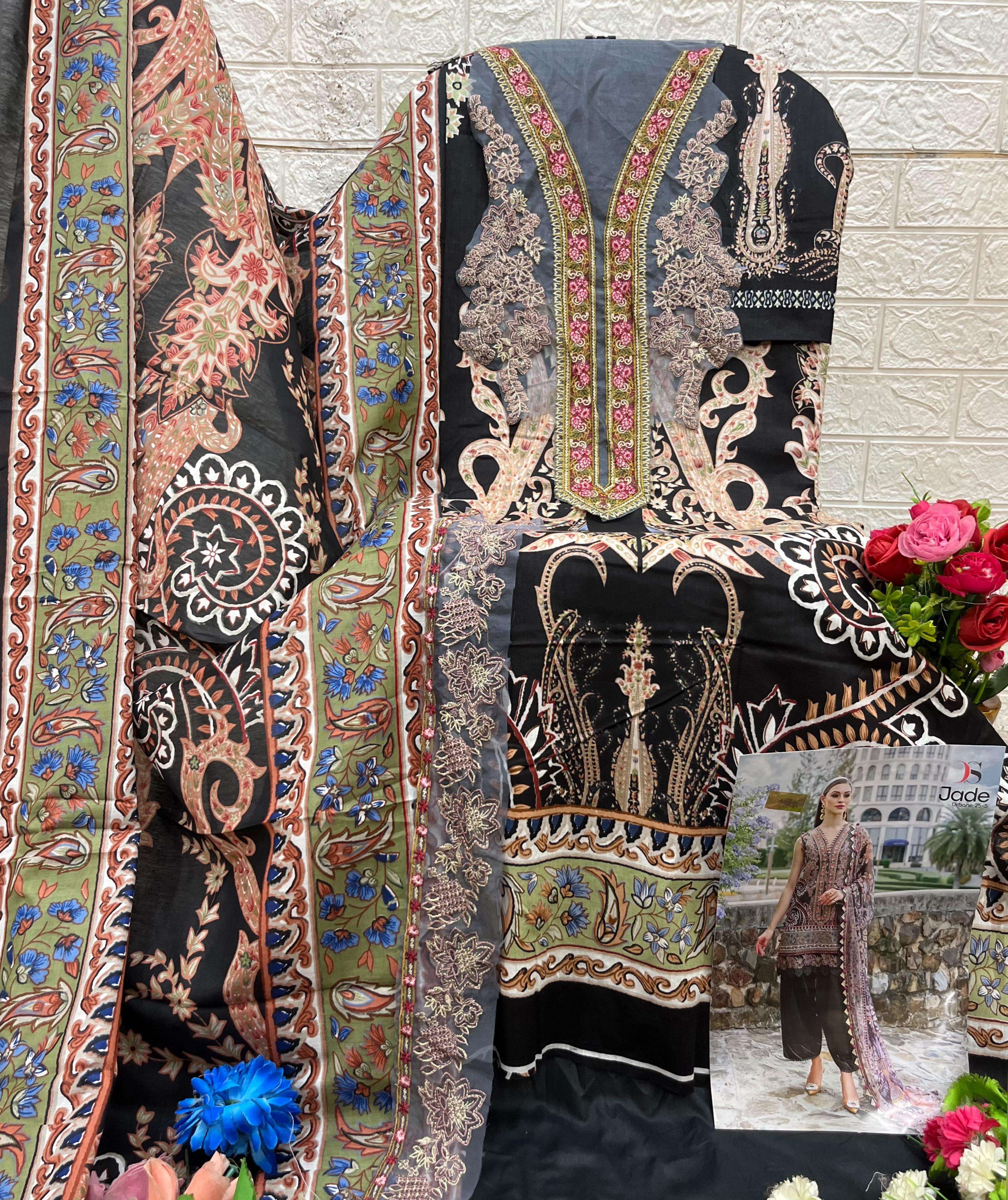 DEEPSY SUITS JADE URBAN LAWN 25 VOL 5 COTTON EMBROIDERY WORK SALWAR KAMEEZ 