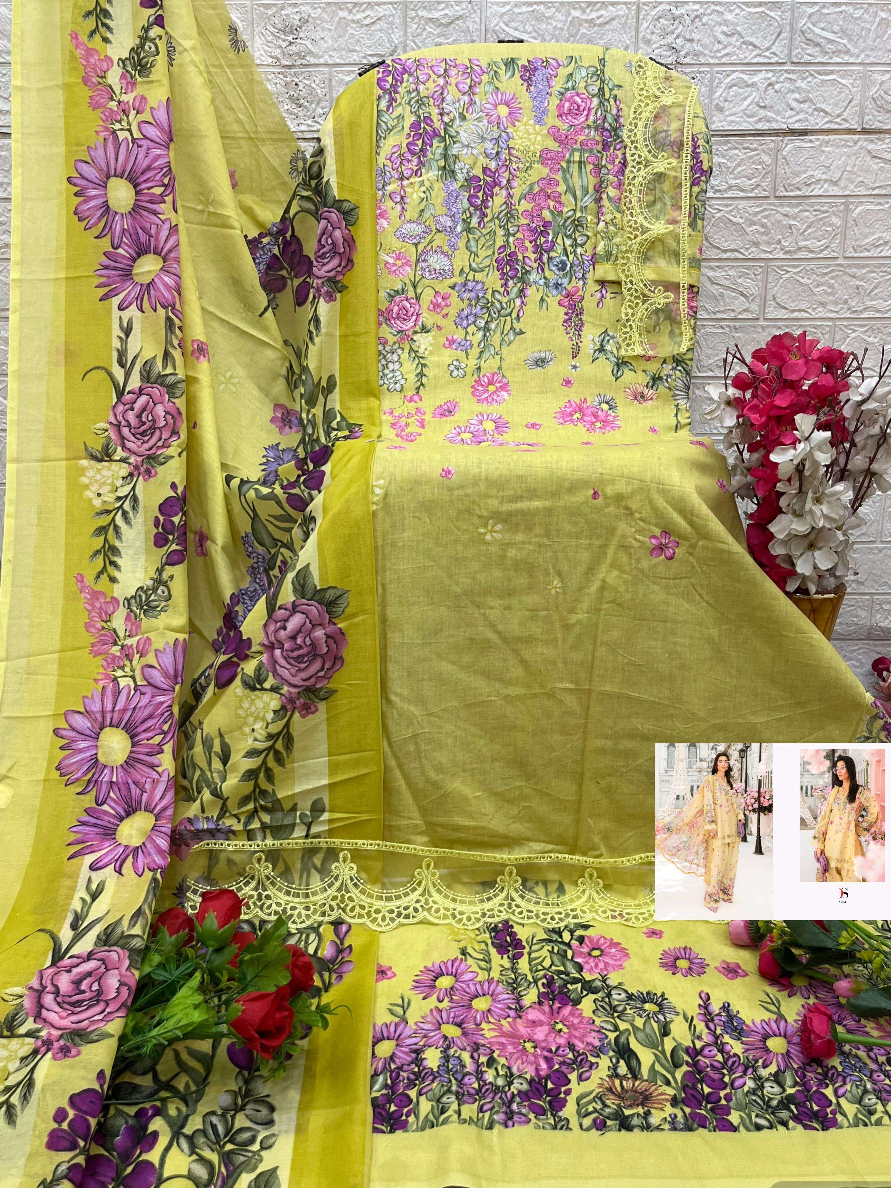 DEEPSY SUITS MARIA B M PRINTS 25 VOL 2 COTTON FANCY WORK SALWAR KAMEEZ 