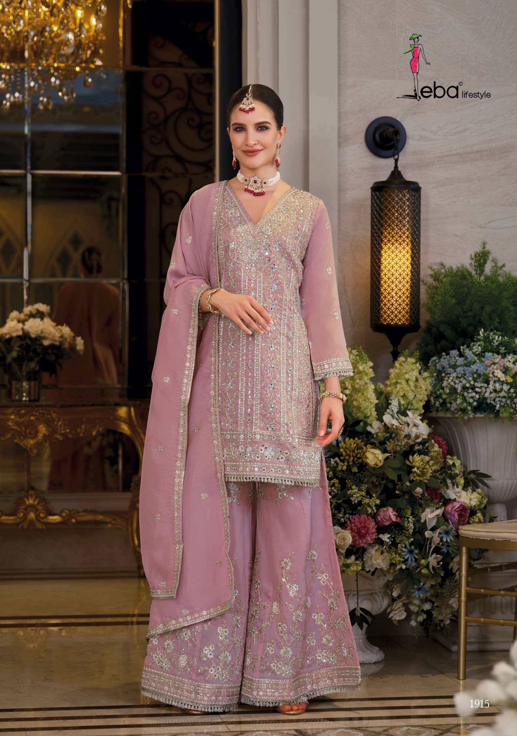 EBA LIFESTYLE NAYAAB SIMER FABRIC HEAVY EMBROIDERY DESIGNER READY MADE SUIT