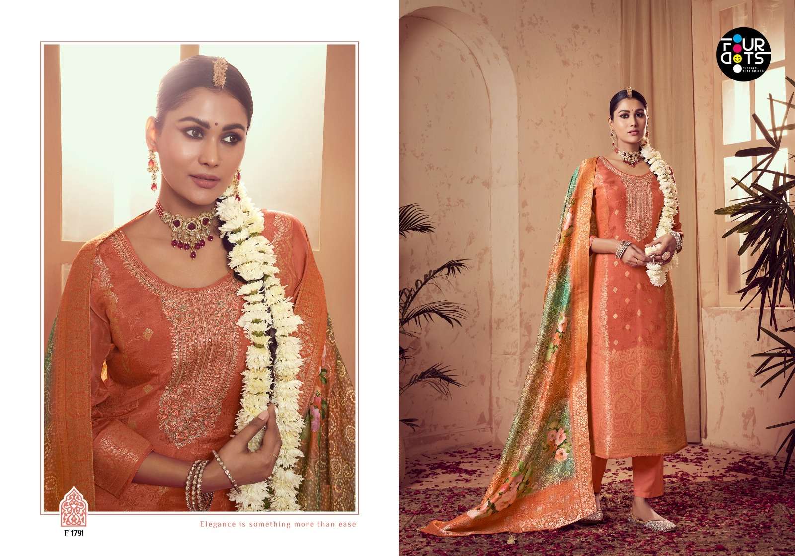 FOURDOTS TULSI VISCOSE JACQUARD DESIGNER WORK LADIES SUIT