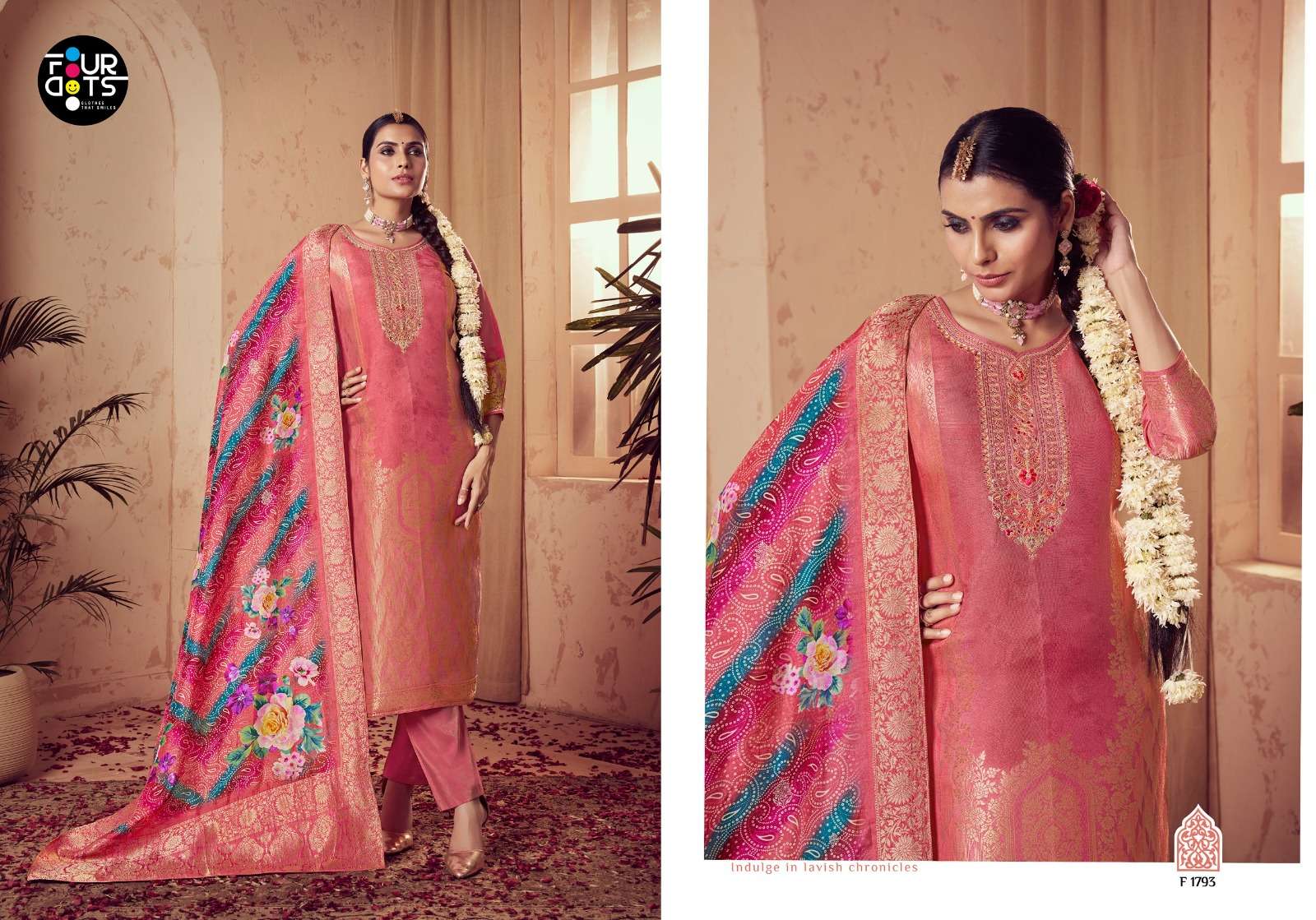 FOURDOTS TULSI VISCOSE JACQUARD DESIGNER WORK LADIES SUIT