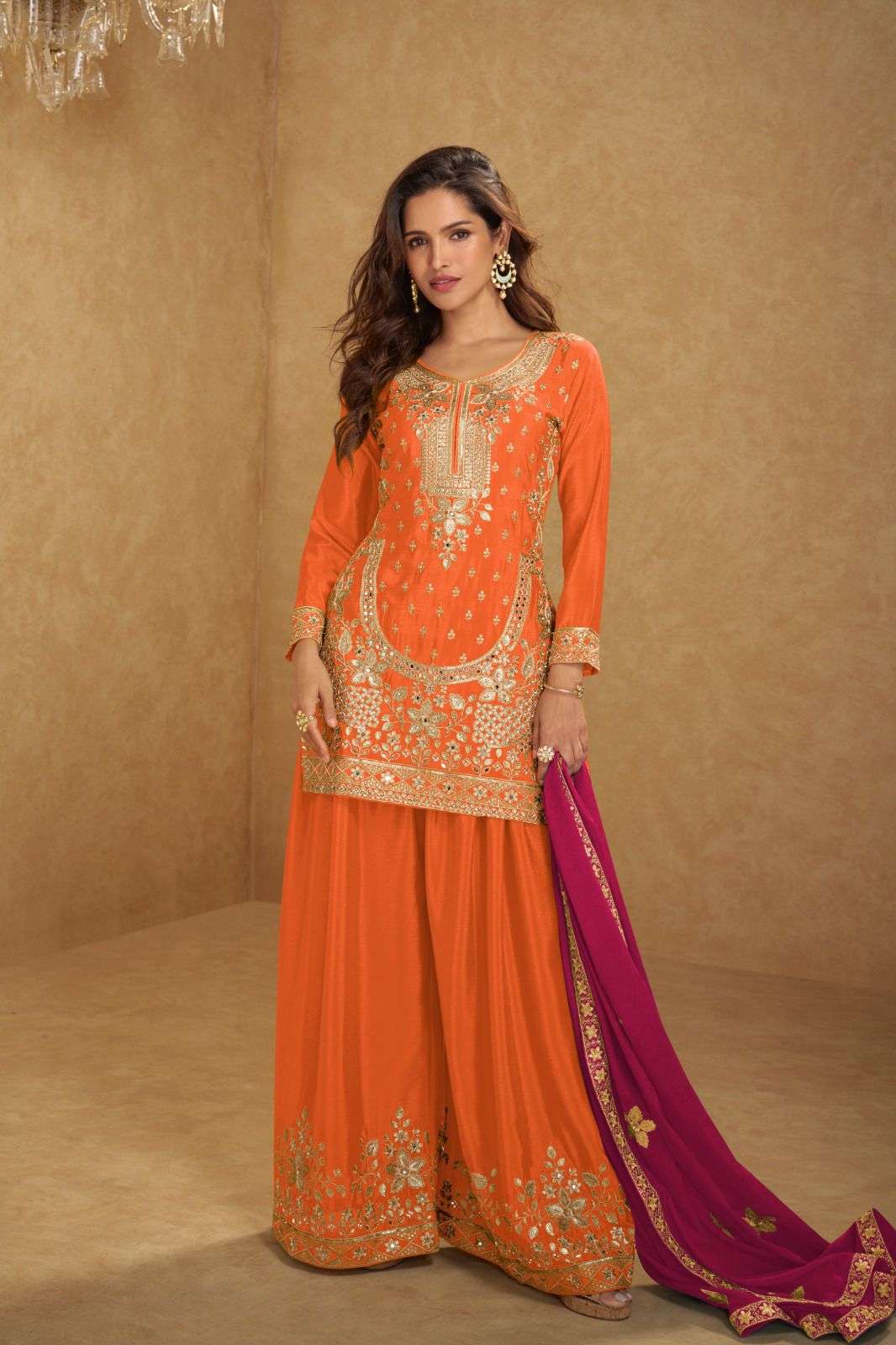 GULKAYRA DESIGNER AARUSHI HEAVY EMBROIDERED DESIGNER WEDDING WEAR SHARARA SUIT