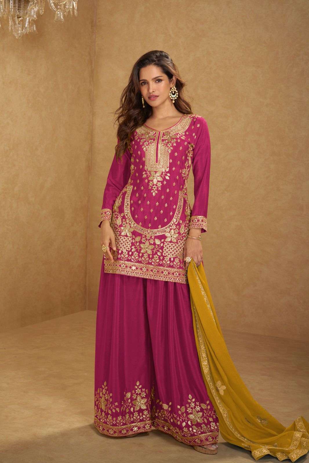 GULKAYRA DESIGNER AARUSHI HEAVY EMBROIDERED DESIGNER WEDDING WEAR SHARARA SUIT