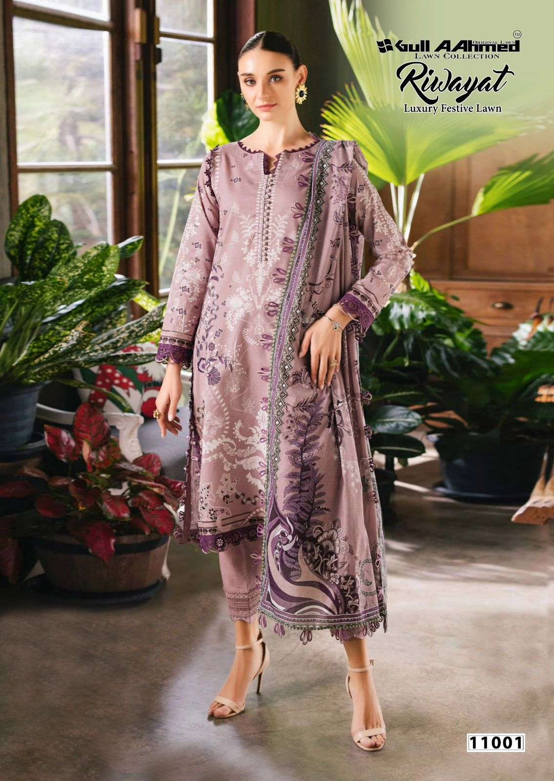 GULL AAHMED RIWAYAT VOL 11 LAWN COTTON DIGITAL PRINTS SALWAR SUIT	