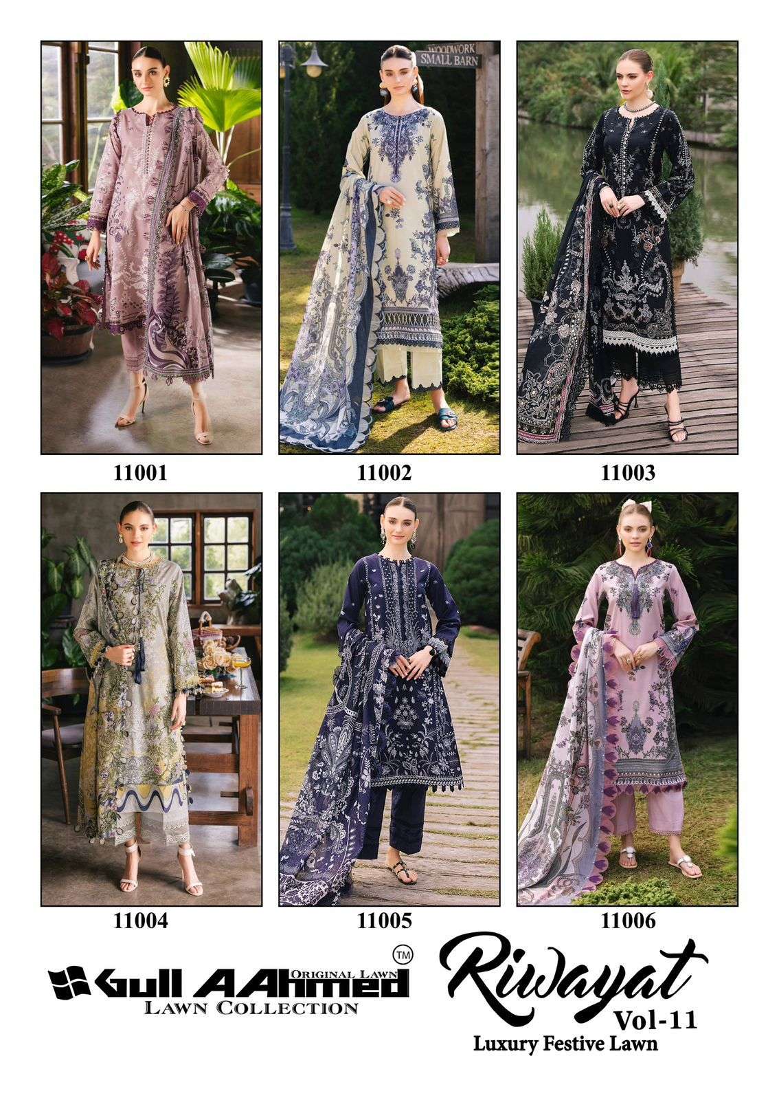 GULL AAHMED RIWAYAT VOL 11 LAWN COTTON DIGITAL PRINTS SALWAR SUIT	