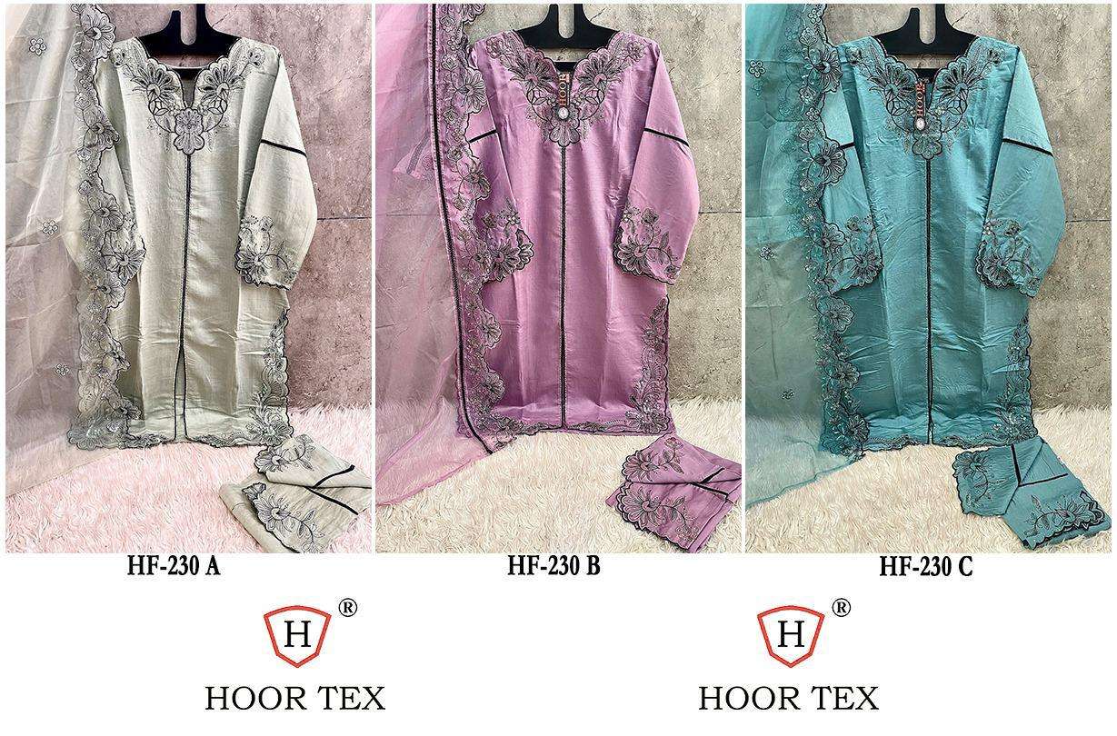HOOR TEX DESIGN NO - HF 230 A-C CRISTAL VISCOSE READYMADE PAKISTANI SUIT 