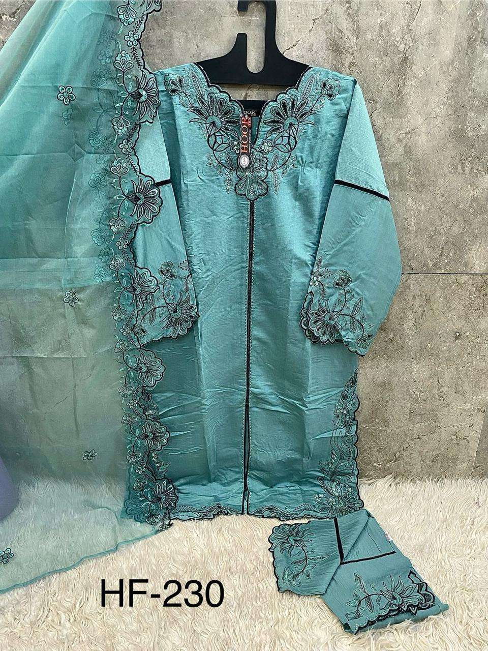 HOOR TEX DESIGN NO - HF 230 A-C CRISTAL VISCOSE READYMADE PAKISTANI SUIT 