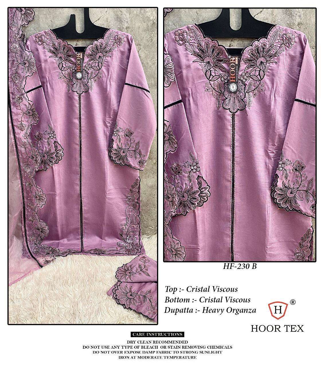 HOOR TEX DESIGN NO - HF 230 A-C CRISTAL VISCOSE READYMADE PAKISTANI SUIT 