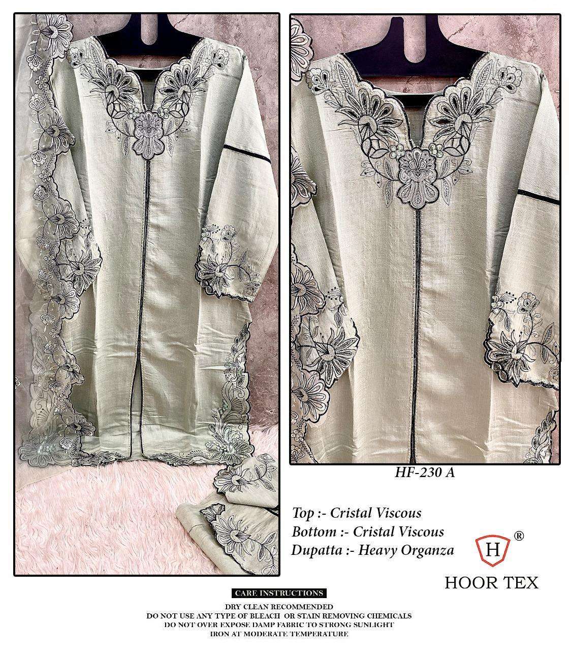 HOOR TEX DESIGN NO - HF 230 A-C CRISTAL VISCOSE READYMADE PAKISTANI SUIT 