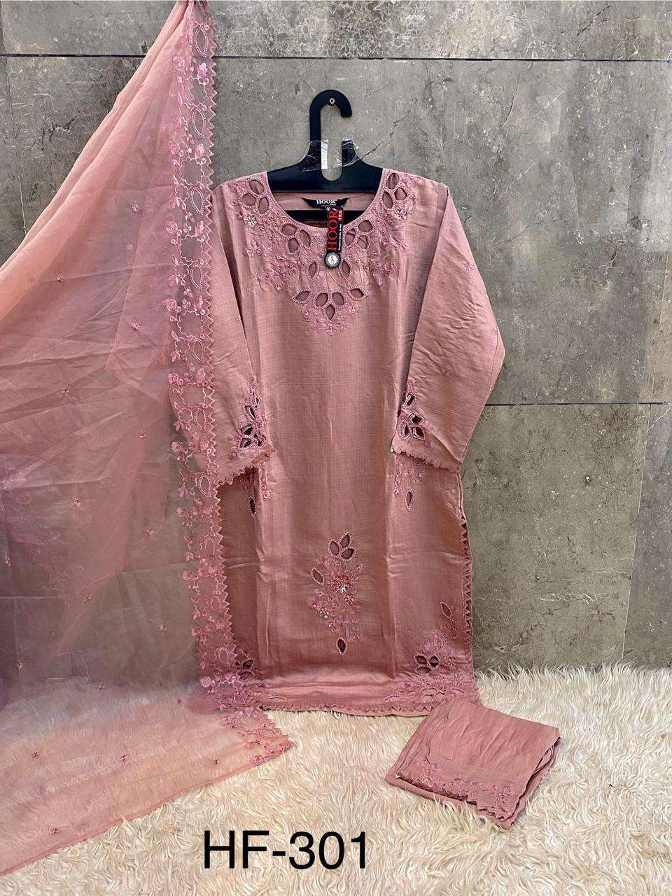 HOOR TEX DESIGN NO - HF 301 A-D CRISTAL VISCOSE READYMADE SUIT 
