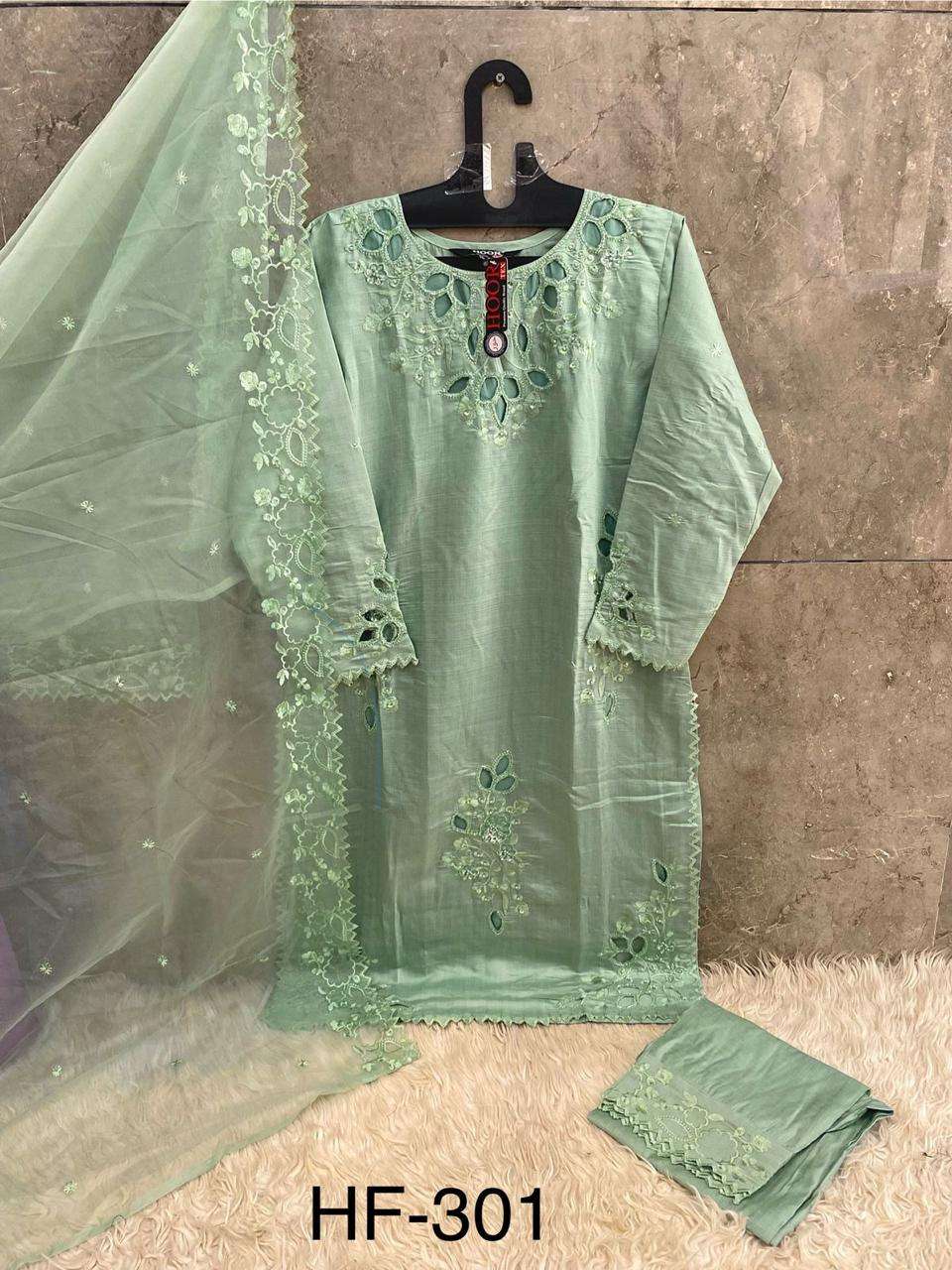HOOR TEX DESIGN NO - HF 301 A-D CRISTAL VISCOSE READYMADE SUIT 