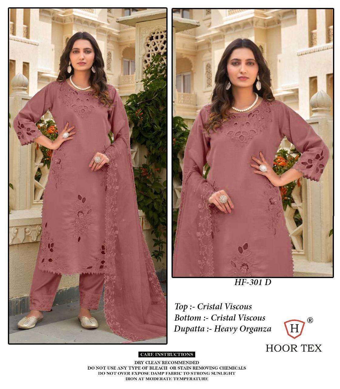 HOOR TEX DESIGN NO - HF 301 A-D CRISTAL VISCOSE READYMADE SUIT 