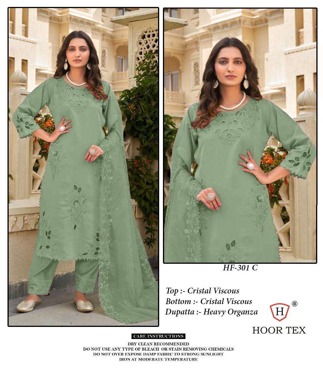 HOOR TEX DESIGN NO - HF 301 A-D CRISTAL VISCOSE READYMADE SUIT 