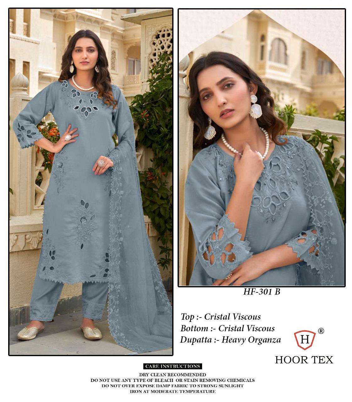 HOOR TEX DESIGN NO - HF 301 A-D CRISTAL VISCOSE READYMADE SUIT 