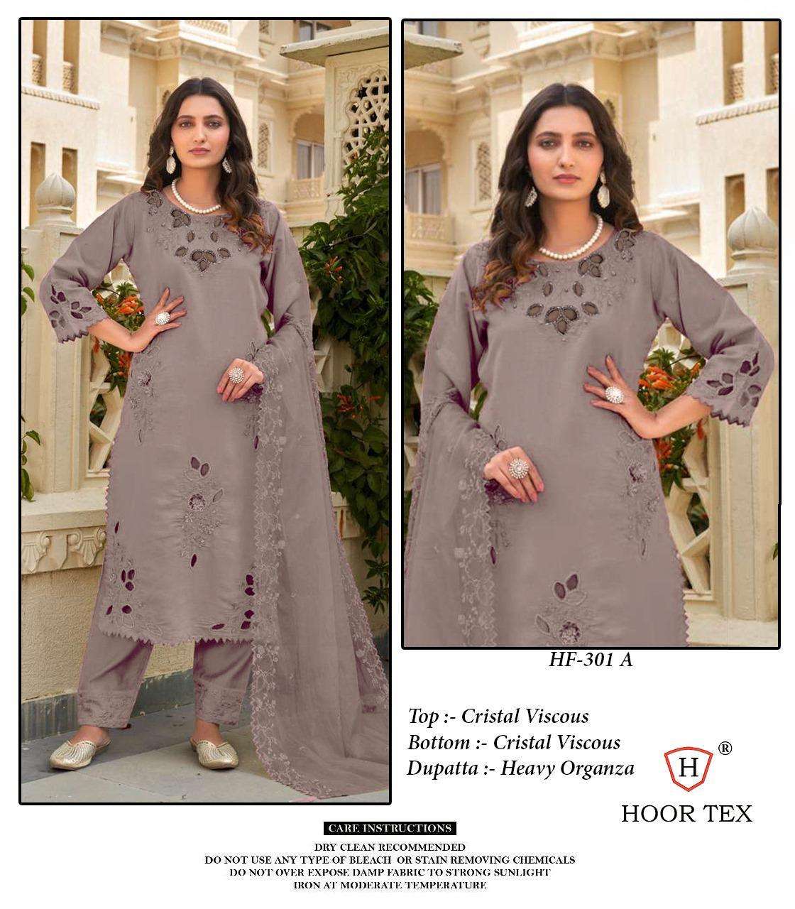 HOOR TEX DESIGN NO - HF 301 A-D CRISTAL VISCOSE READYMADE SUIT 