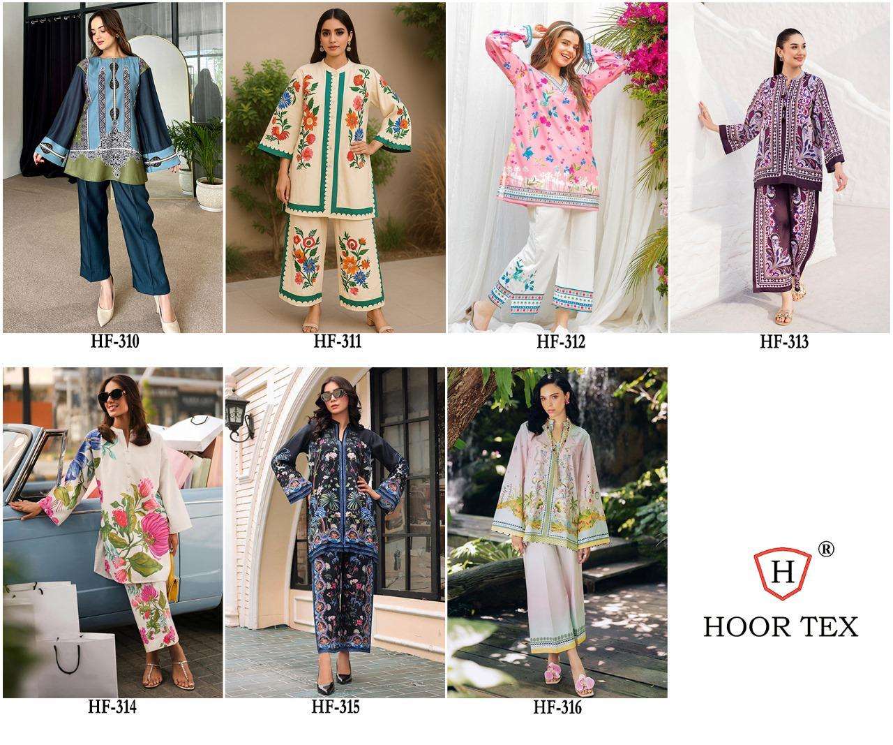 HOOR TEX DESIGN NO - HF 307 - 316 RAYON SATIN PRINTED READYMADE CO-ORD SET