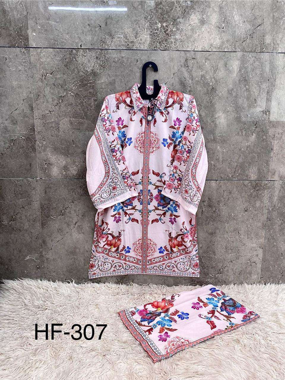 HOOR TEX DESIGN NO - HF 307 - 316 RAYON SATIN PRINTED READYMADE CO-ORD SET