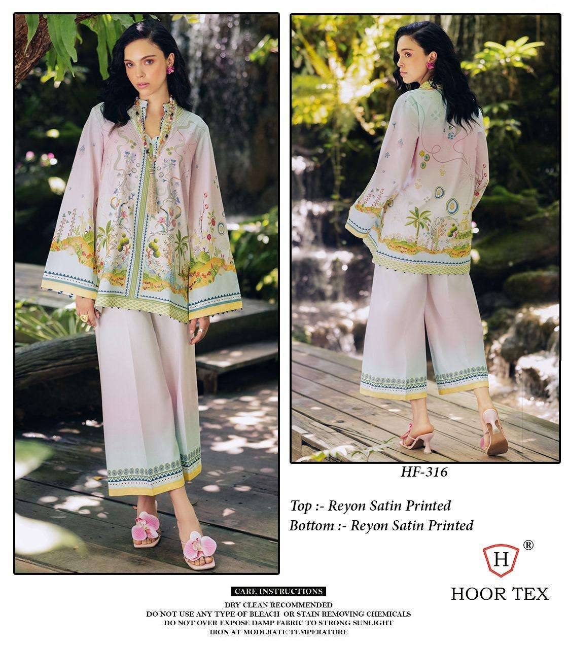 HOOR TEX DESIGN NO - HF 307 - 316 RAYON SATIN PRINTED READYMADE CO-ORD SET