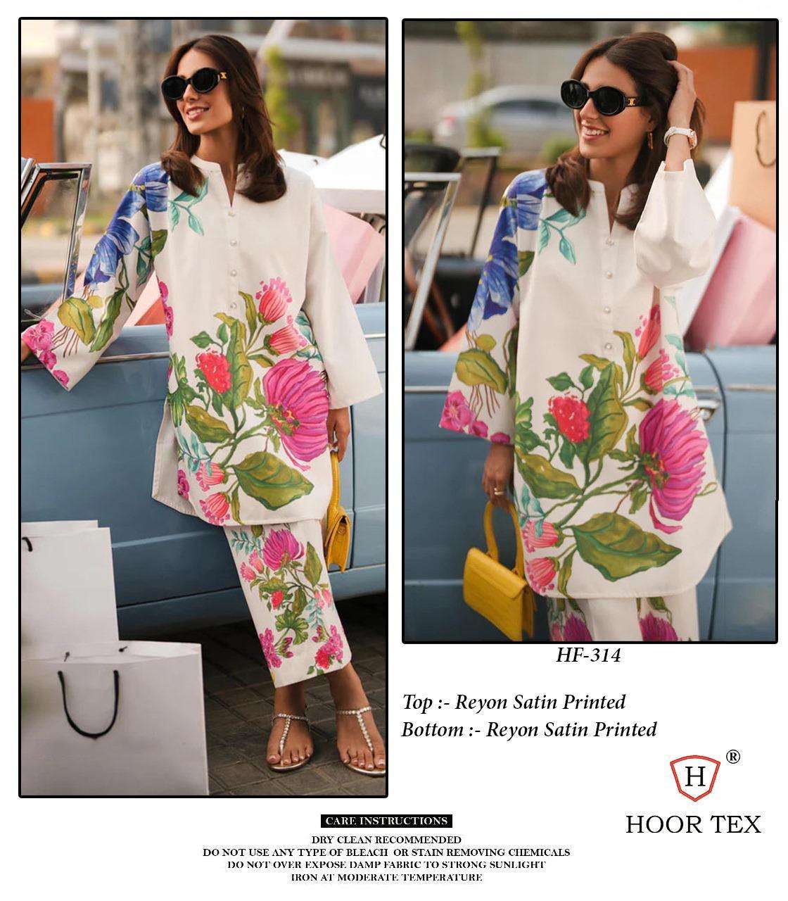 HOOR TEX DESIGN NO - HF 307 - 316 RAYON SATIN PRINTED READYMADE CO-ORD SET