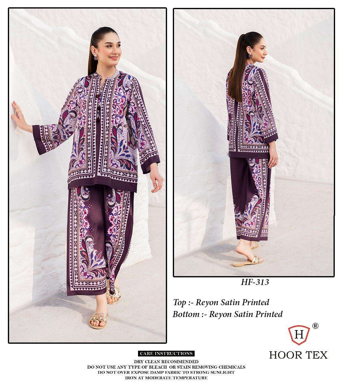 HOOR TEX DESIGN NO - HF 307 - 316 RAYON SATIN PRINTED READYMADE CO-ORD SET