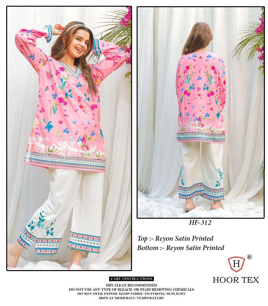 HOOR TEX DESIGN NO - HF 307 - 316 RAYON SATIN PRINTED READYMADE CO-ORD SET