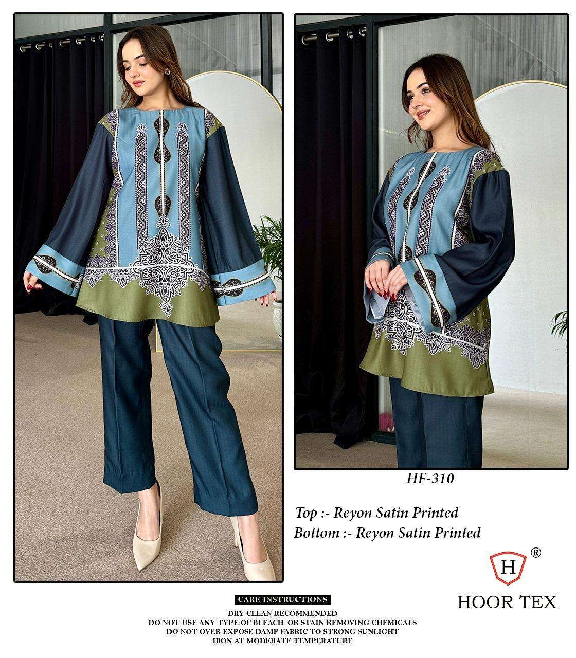 HOOR TEX DESIGN NO - HF 307 - 316 RAYON SATIN PRINTED READYMADE CO-ORD SET