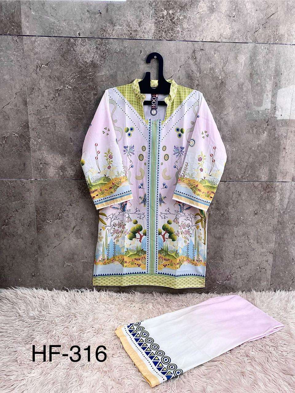 HOOR TEX DESIGN NO - HF 307 - 316 RAYON SATIN PRINTED READYMADE CO-ORD SET