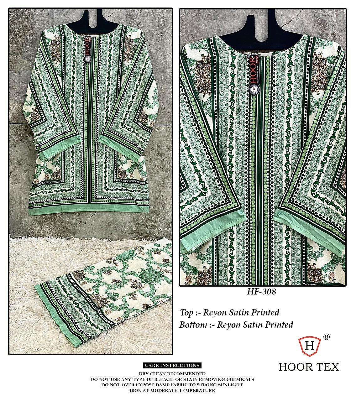 HOOR TEX DESIGN NO - HF 307 - 316 RAYON SATIN PRINTED READYMADE CO-ORD SET