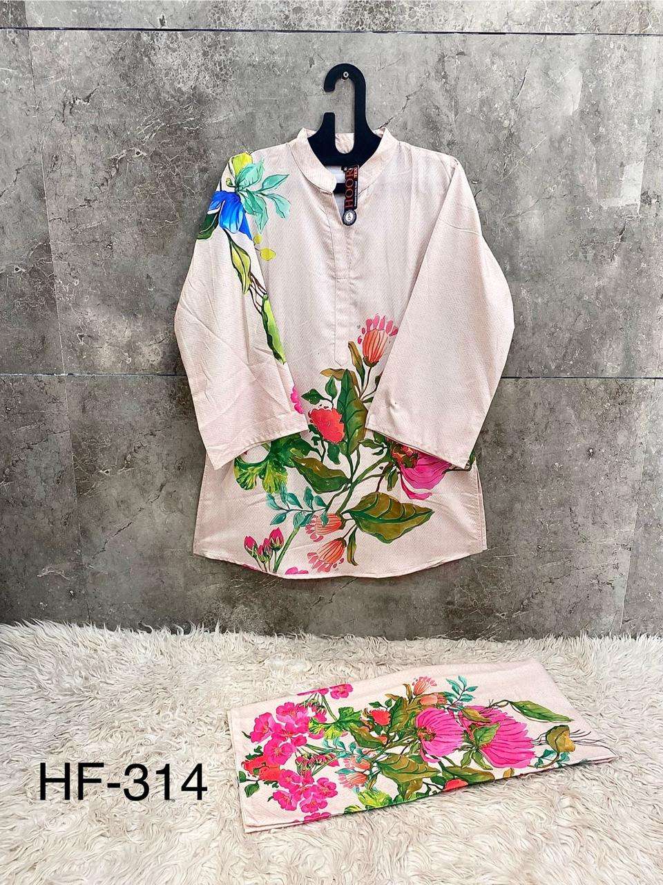 HOOR TEX DESIGN NO - HF 307 - 316 RAYON SATIN PRINTED READYMADE CO-ORD SET